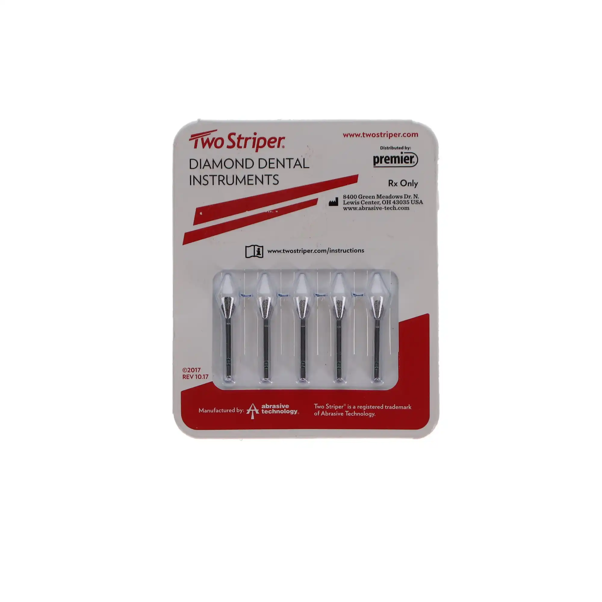 Two Striper Diamond Bur, FG, Barrel, #230, Coarse, Green, 3.4 mm Major/1.3 mm Minor Diameter, 5/Pk, 2015063 thumbnail 5