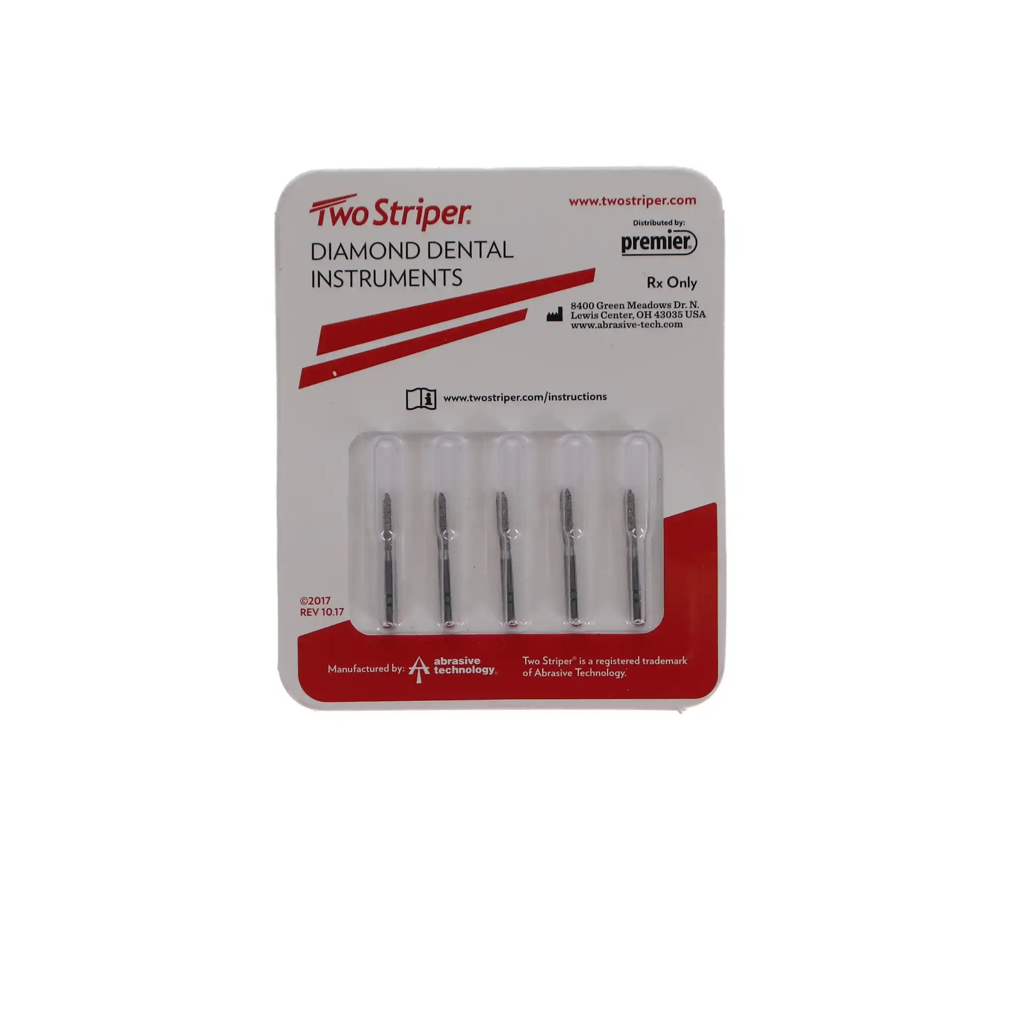 Two Striper Diamond Bur, FG, Bevel-End Cylinder, #250.8C, Coarse, Green, 1.2 mm Major Diameter, 5/Pk, 2015067 thumbnail 5