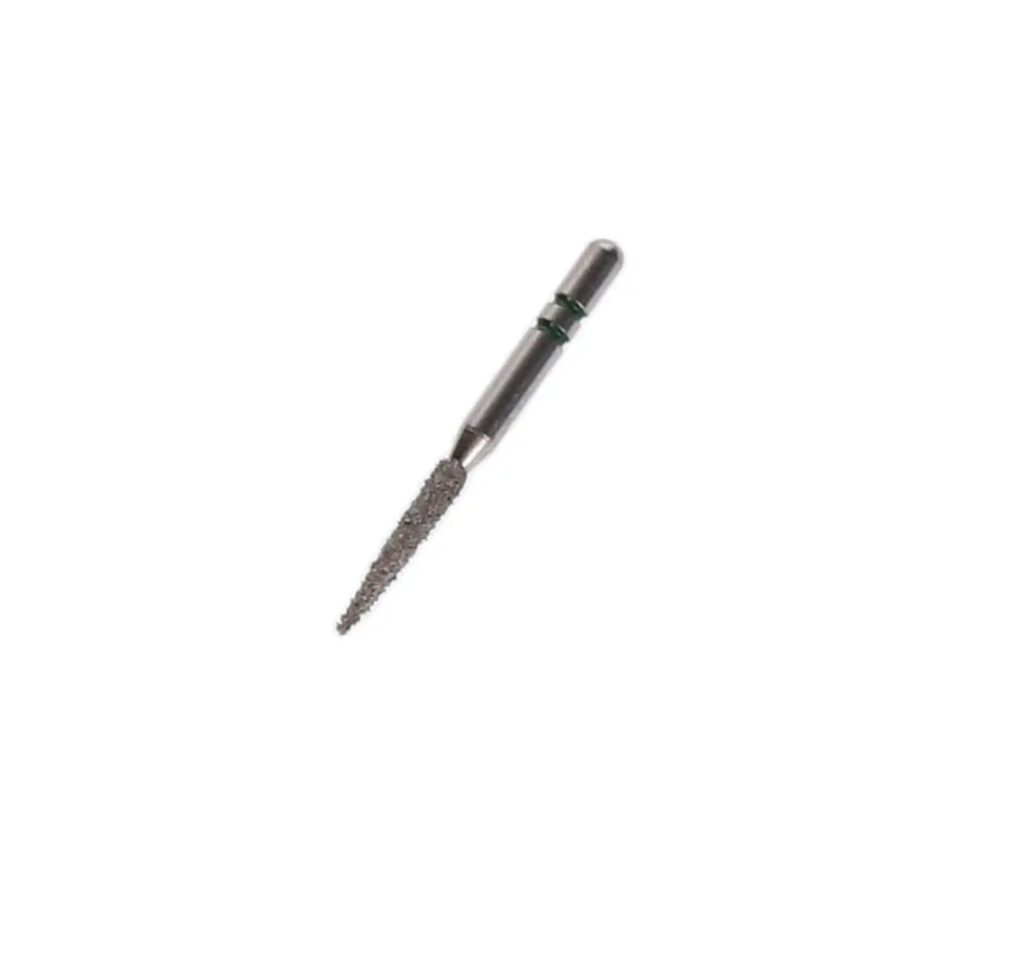 Two Striper Diamond Bur, FG, Flame, 260.8C, 1.4 mm Major/0.4 mm Minor Diameter, 8 mm Length, Coarse, Green, 5/Pk, 2015123 thumbnail 2