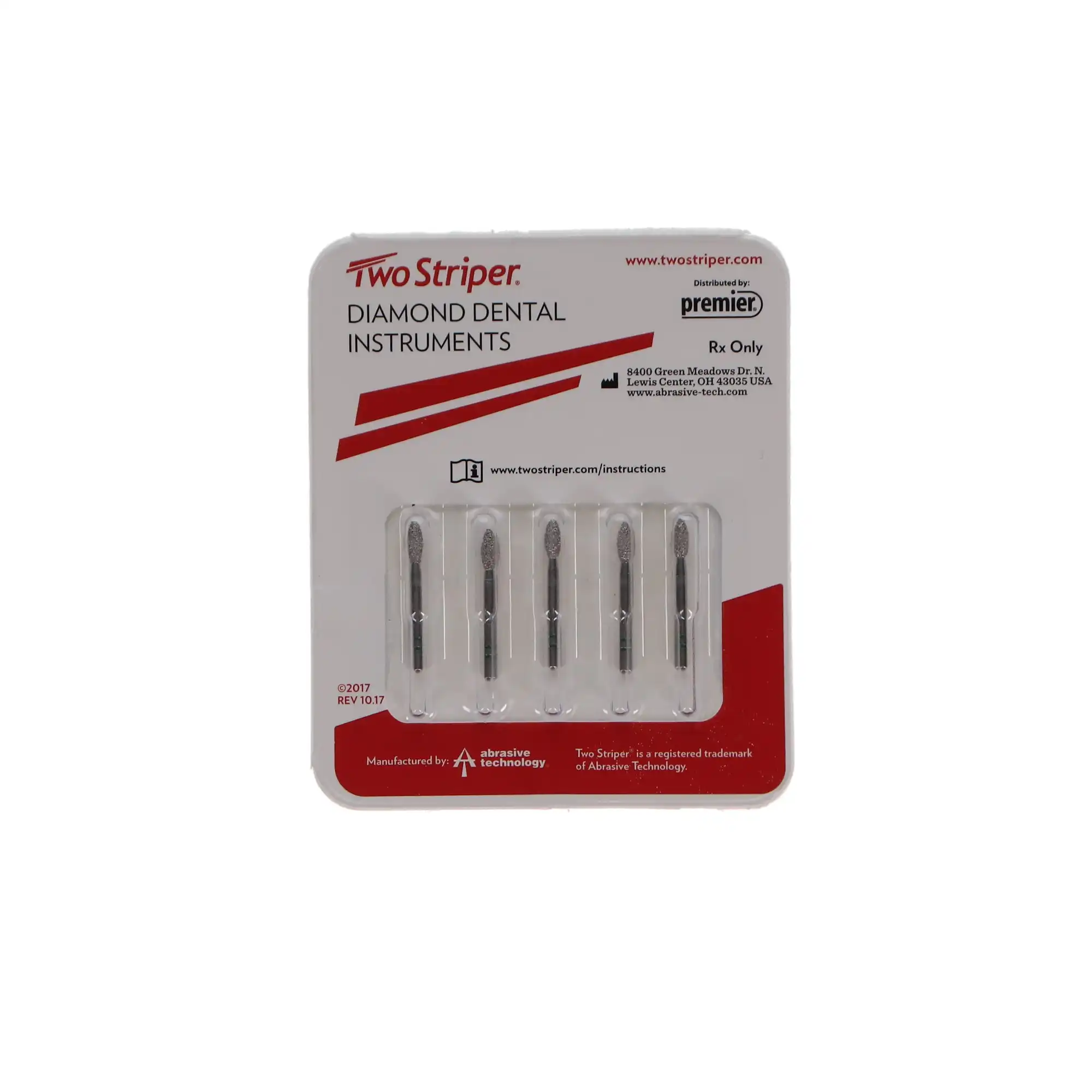 Two Striper Diamond Bur, FG, Football, #285.5, 2.3 mm Major Diameter, Coarse, Green, 5/Pk, 2015143 thumbnail 5
