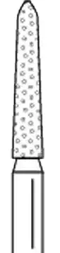 Two Striper Diamond Burs, FG, Flame, 260.10F, 1.4 mm Major/0.5 mm Minor Diameter, 10 mm Length, Fine, Red, 5/Pk, 2015155 thumbnail 2