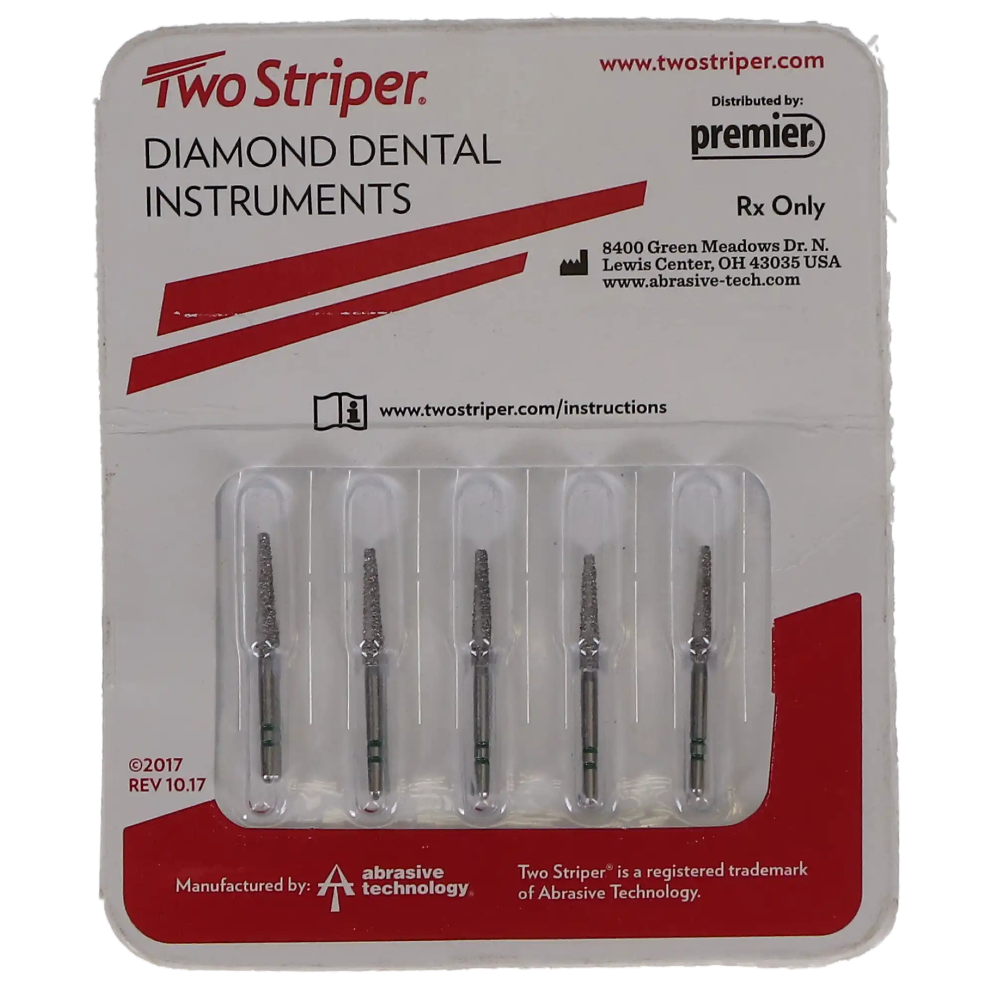 Two Striper Diamond Bur, FG, Flat-End Taper, 701.9C, Coarse, Green, 1.8 mm Major/0.9 mm Minor Diameter, 5/Pk, 2015341 thumbnail 5