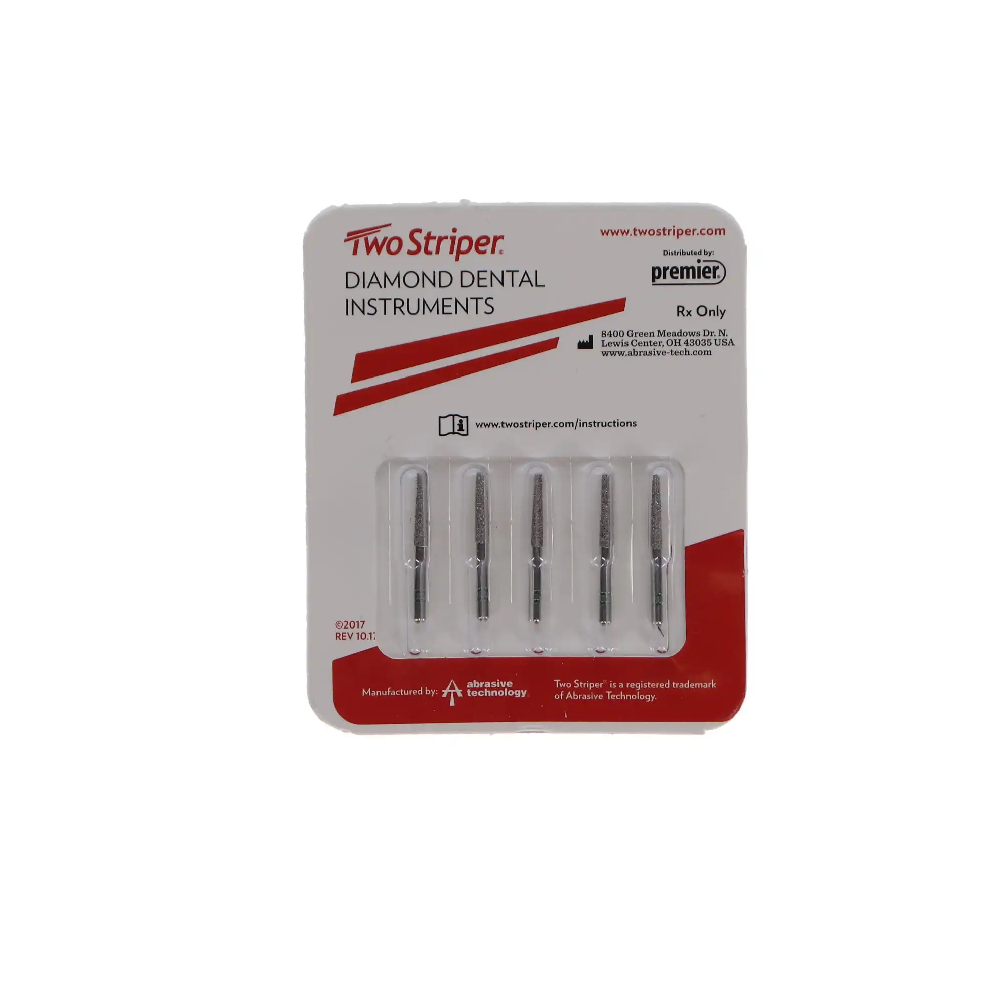 Two Striper Diamond Bur, FG, Flat-End Taper, #703.10C, 1.8 mm Major/1.1 mm Minor Diameter, 10 mm Length, Coarse, Green, 5/Pk, 2015347 thumbnail 5
