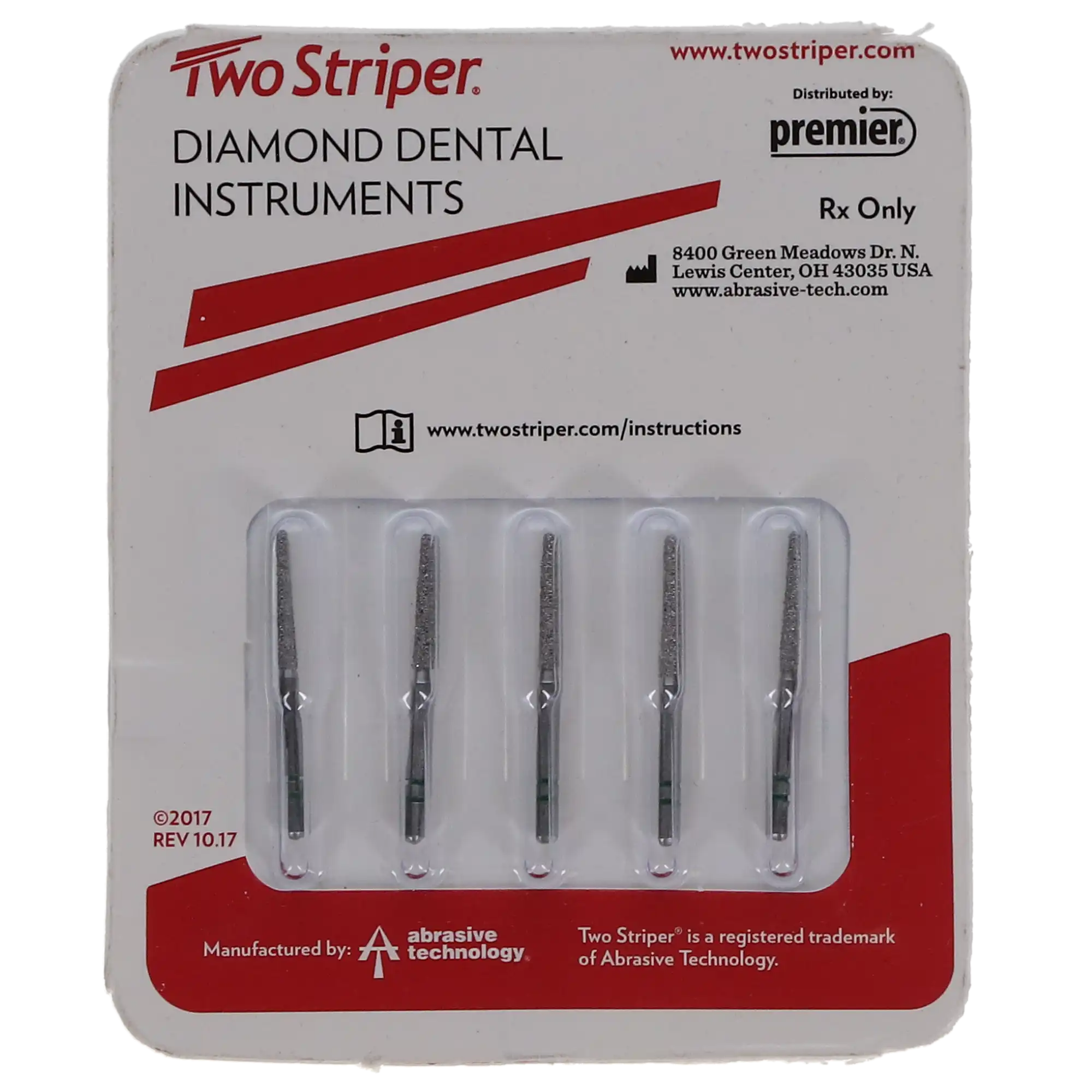 Two Striper Diamond Bur, FG, Round-End Taper, 782.10C, Coarse, Green, 1.6 mm Major/1.1 mm Minor Diameter, 10 mm Length, 5/Pk, 2015425 thumbnail 5