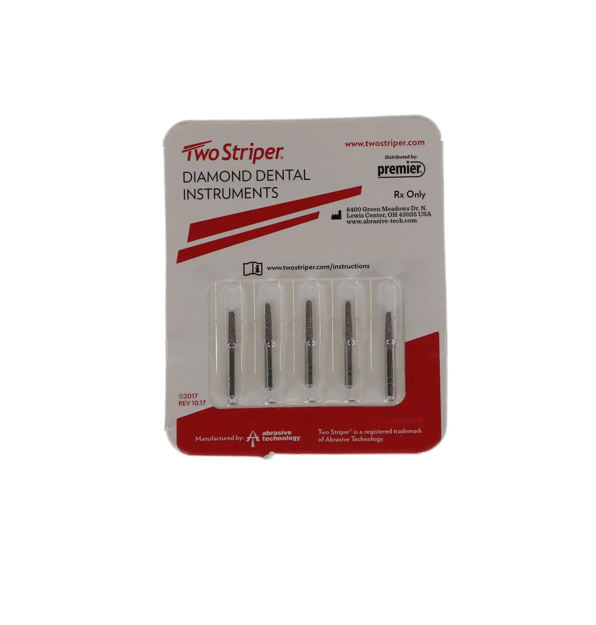 Two Striper Diamond Bur, FG, Round-End Taper, #770.8C, 1.8 mm Major Diameter, Coarse, Green, 5/Pk, 2015457 thumbnail 5