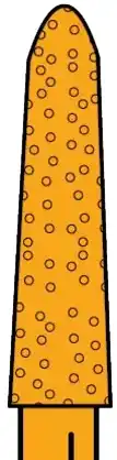 Two Striper Gold-Plated Diamond Bur, FG, Curettage, 258.SB, Medium, Blue, 2.2 mm Major Diameter, 5/Pk, 2015627 thumbnail 2