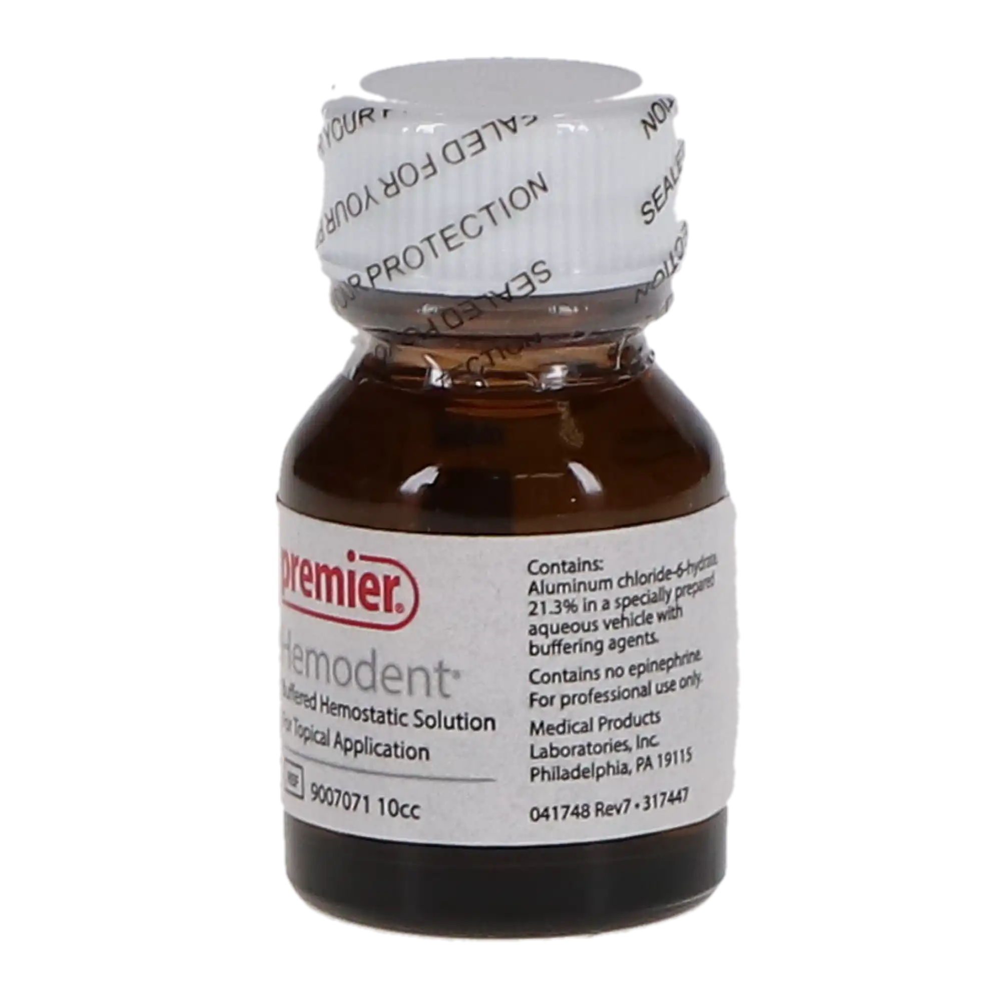 Hemodent Topical Hemostatic Solution, Buffered Aluminum Chloride, Epinephrine-Free, 10 cc Bottle, 9007071 thumbnail 2
