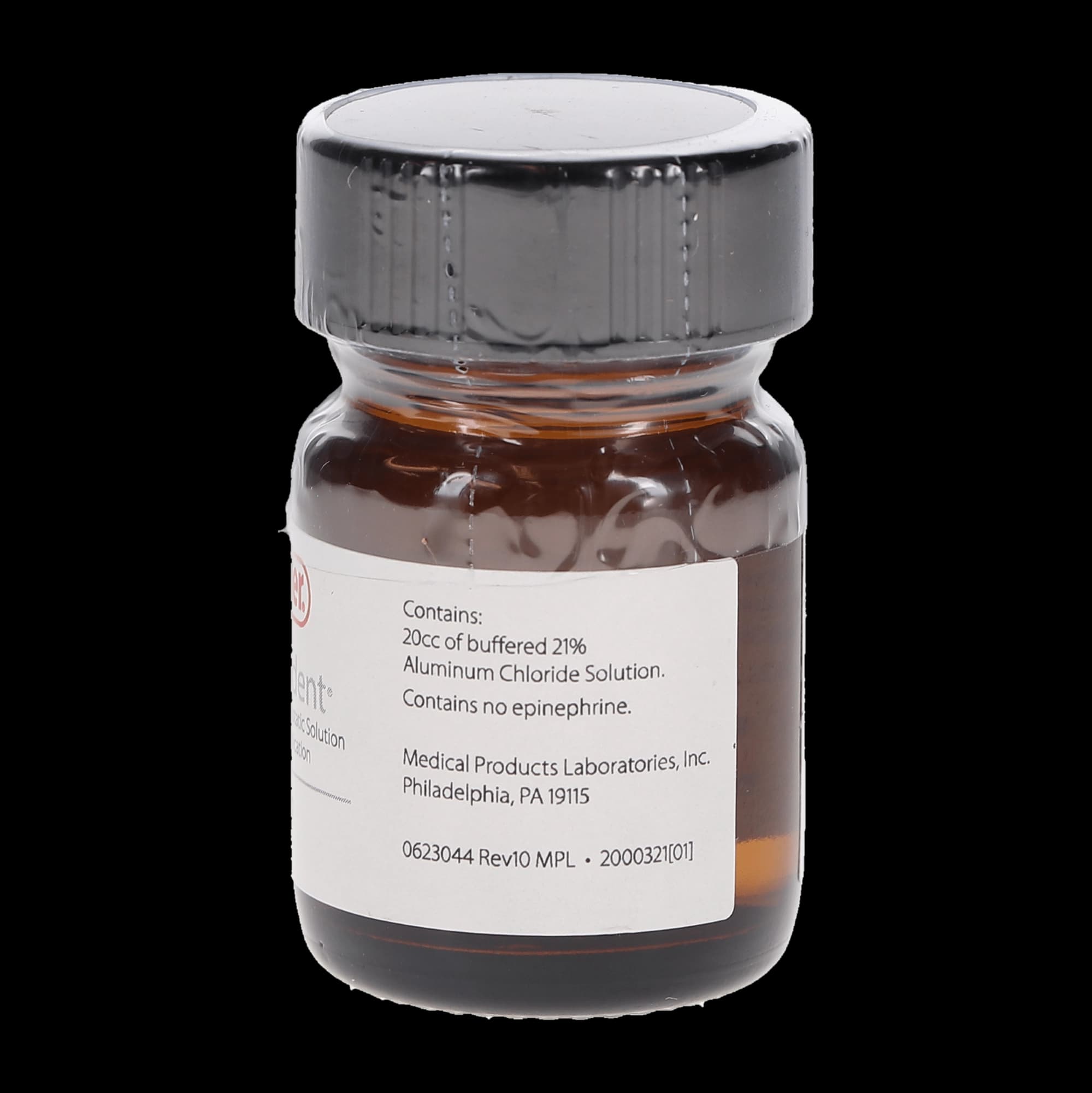 Hemodent Topical Hemostatic Solution, Buffered Aluminum Chloride, Epinephrine-Free, 20 cc Bottle, 9007072 thumbnail 2
