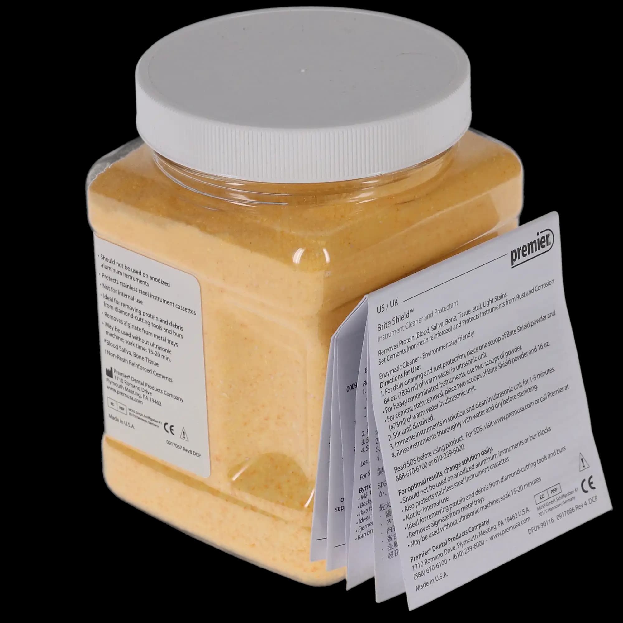 Brite Shield Instrument Cleaner and Protectant, Enzymatic Powder, 800 g Jar with Scoop, 9011100 thumbnail 7
