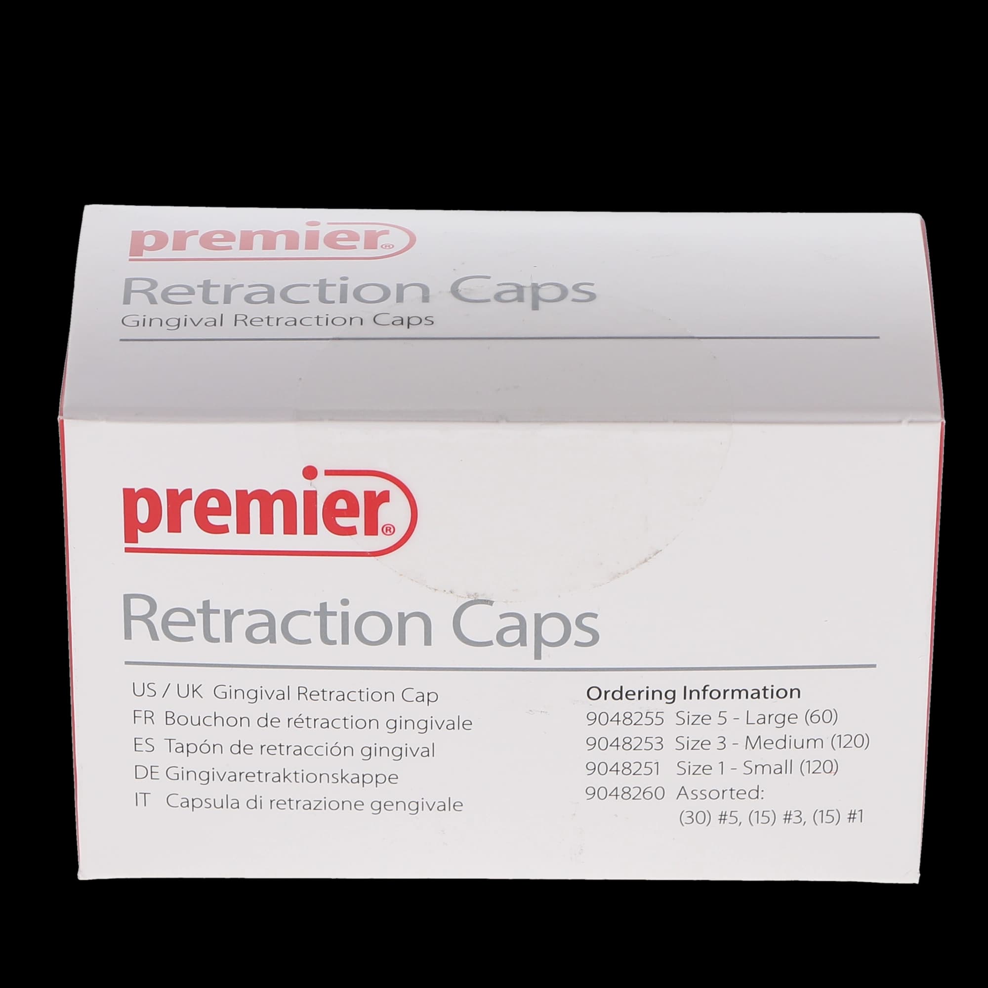 Premier Retraction Caps, Assorted (15 Size #1, 15 Size #3, 30 Size #5), 60/Pack, 9048260 thumbnail 6