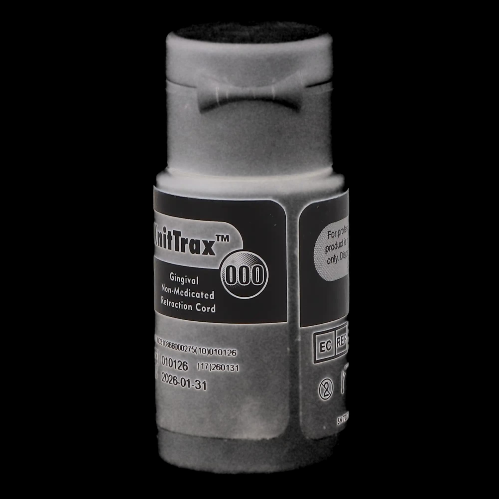KnitTrax Plain Knitted Gingival Retraction Cord, Non-Impregnated, 100% Cotton, Size #000, Ultra-Ultra Thin, 100 in/Bottle, 07-569 thumbnail 2