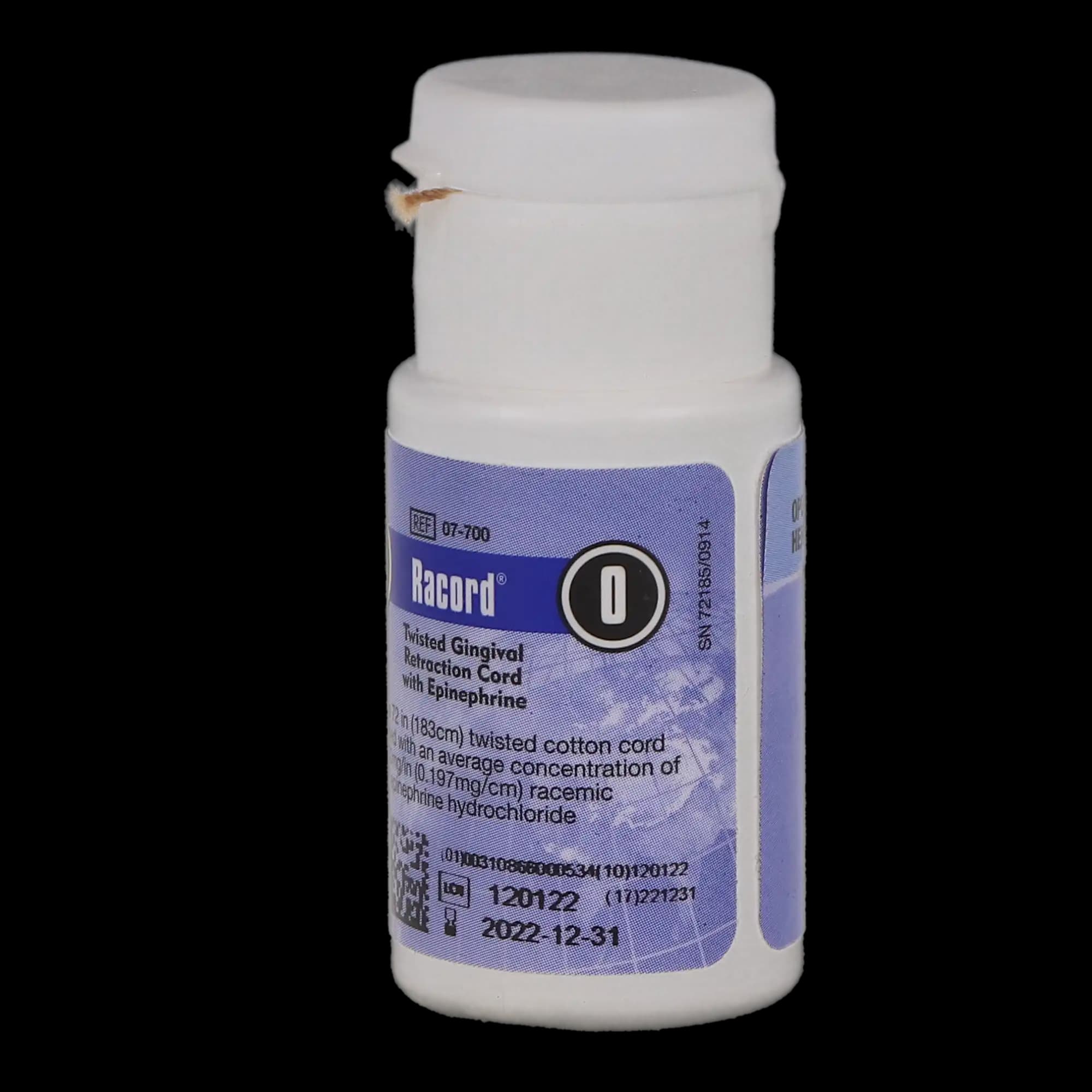 Racord Twisted Retraction Cord with Epinephrine, Size #8/#0 (Thin), 72 in. Bottle, 07-700 thumbnail 2