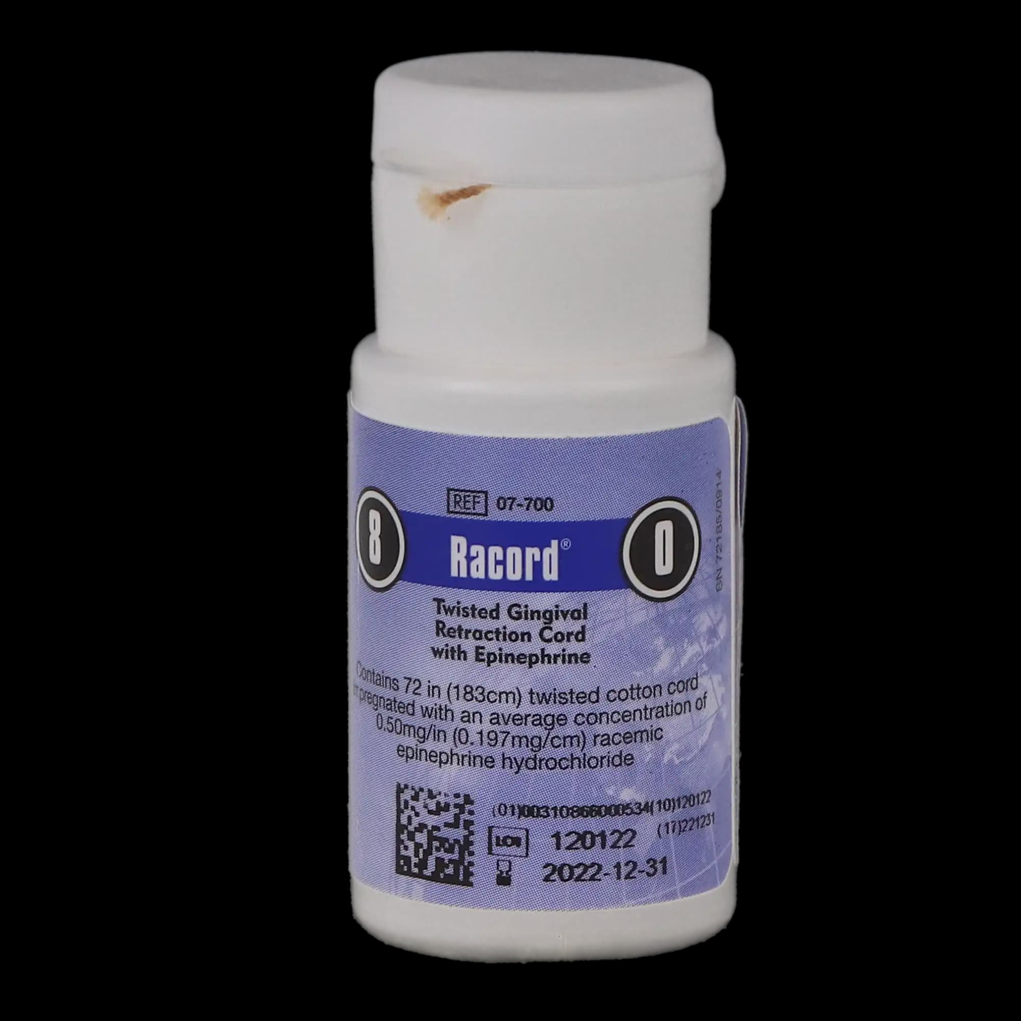 Racord Twisted Retraction Cord with Epinephrine, Size #8/#0 (Thin), 72 in. Bottle, 07-700 thumbnail 6