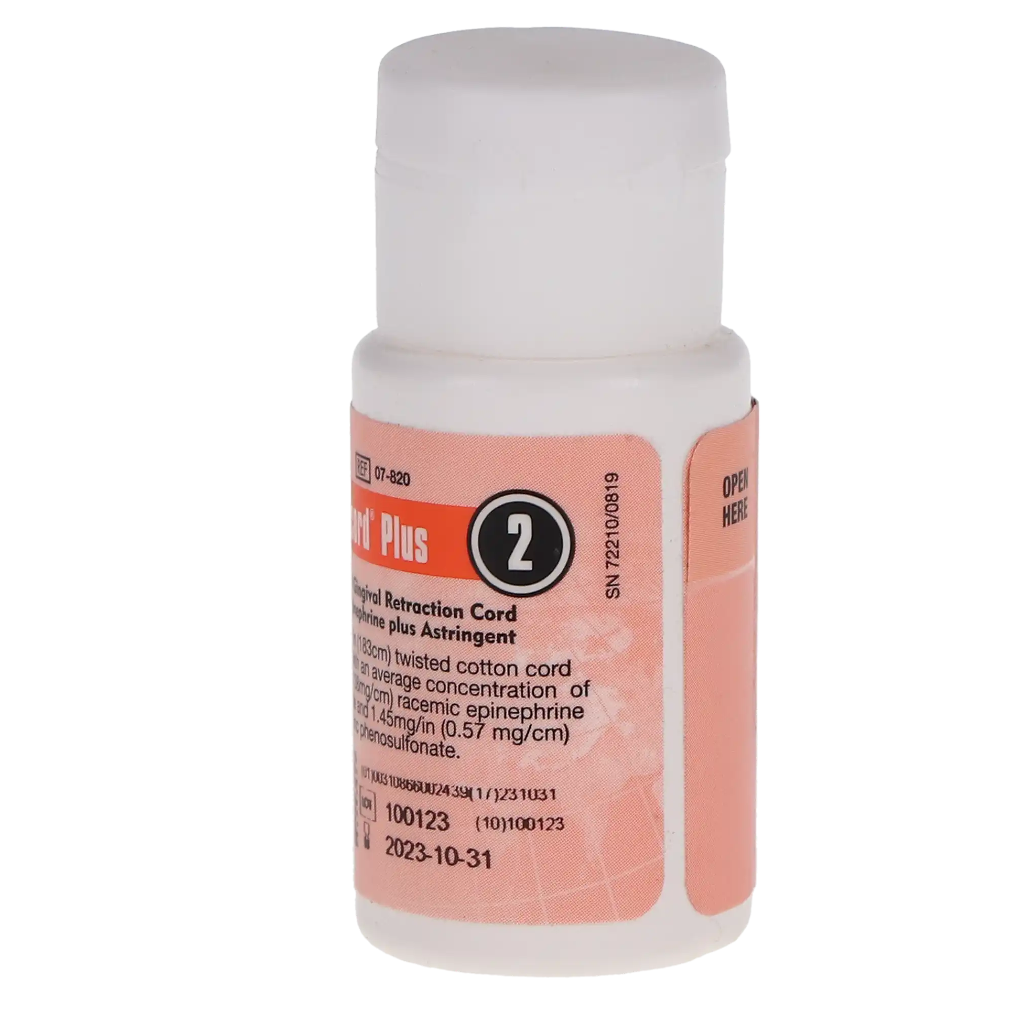 Racord Two Twisted Retraction Cord with Epinephrine & Zinc, Size 2/#10 Thick, 72" per Bottle, 1/Pk, 07-820 thumbnail 3
