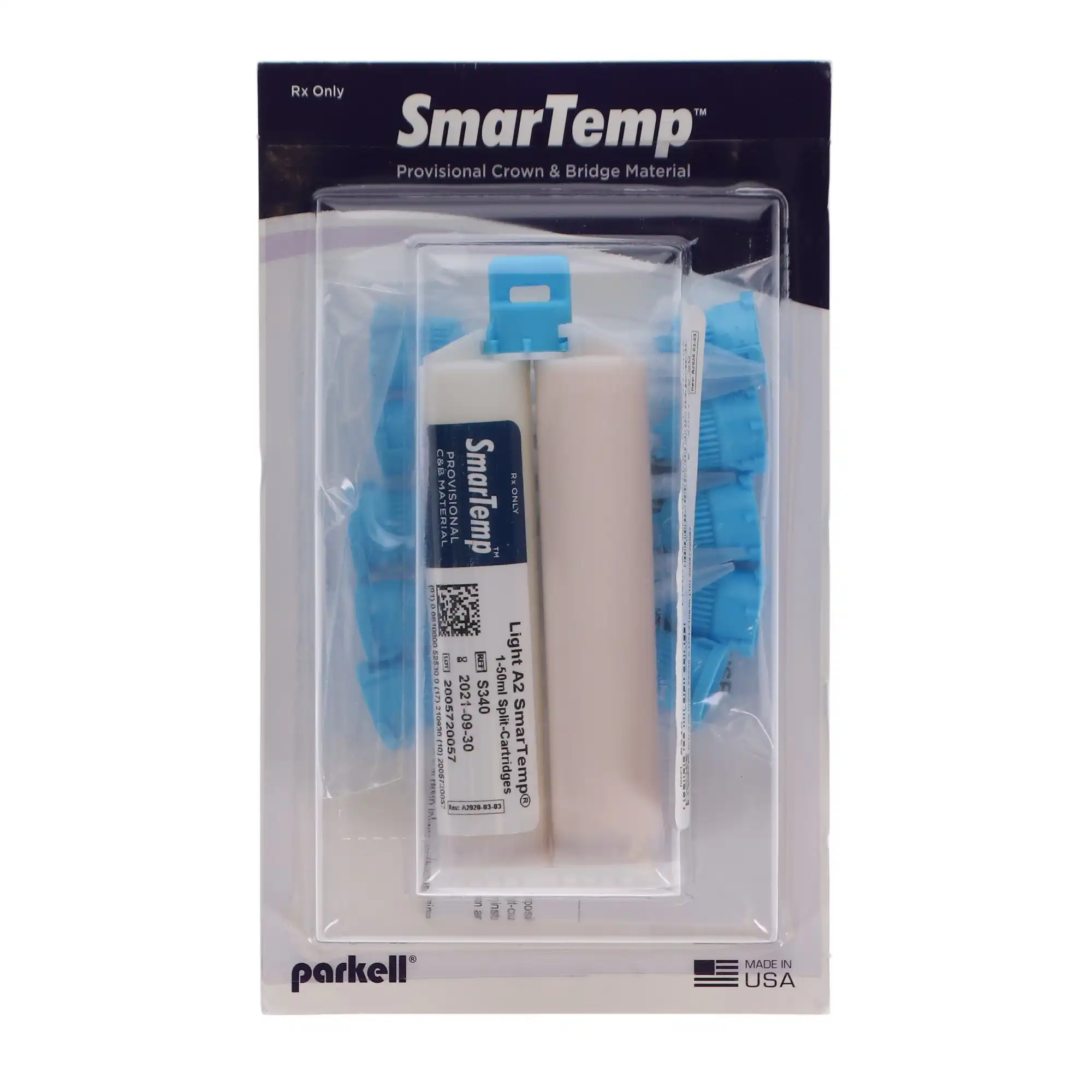SmarTemp Provisional Crown & Bridge Resin, Light A2, 50 ml Split Cartridge with 10 Mixing Tips, S340 thumbnail 13