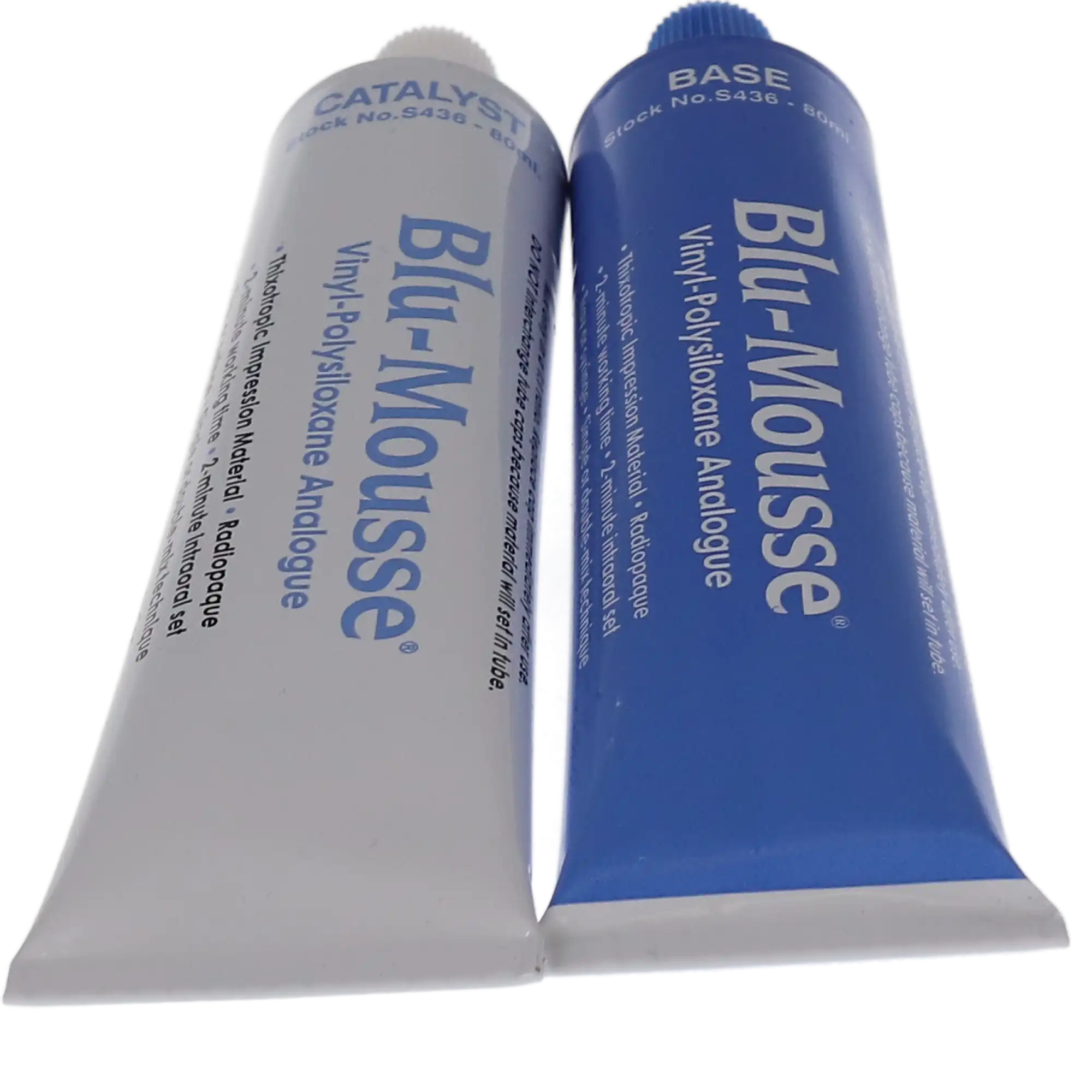Blu-Mousse Classic VPS Bite Registration Material, 2-Minute Set, 80 mL Base & Catalyst Tubes, 2/Pkg, S436 thumbnail 3