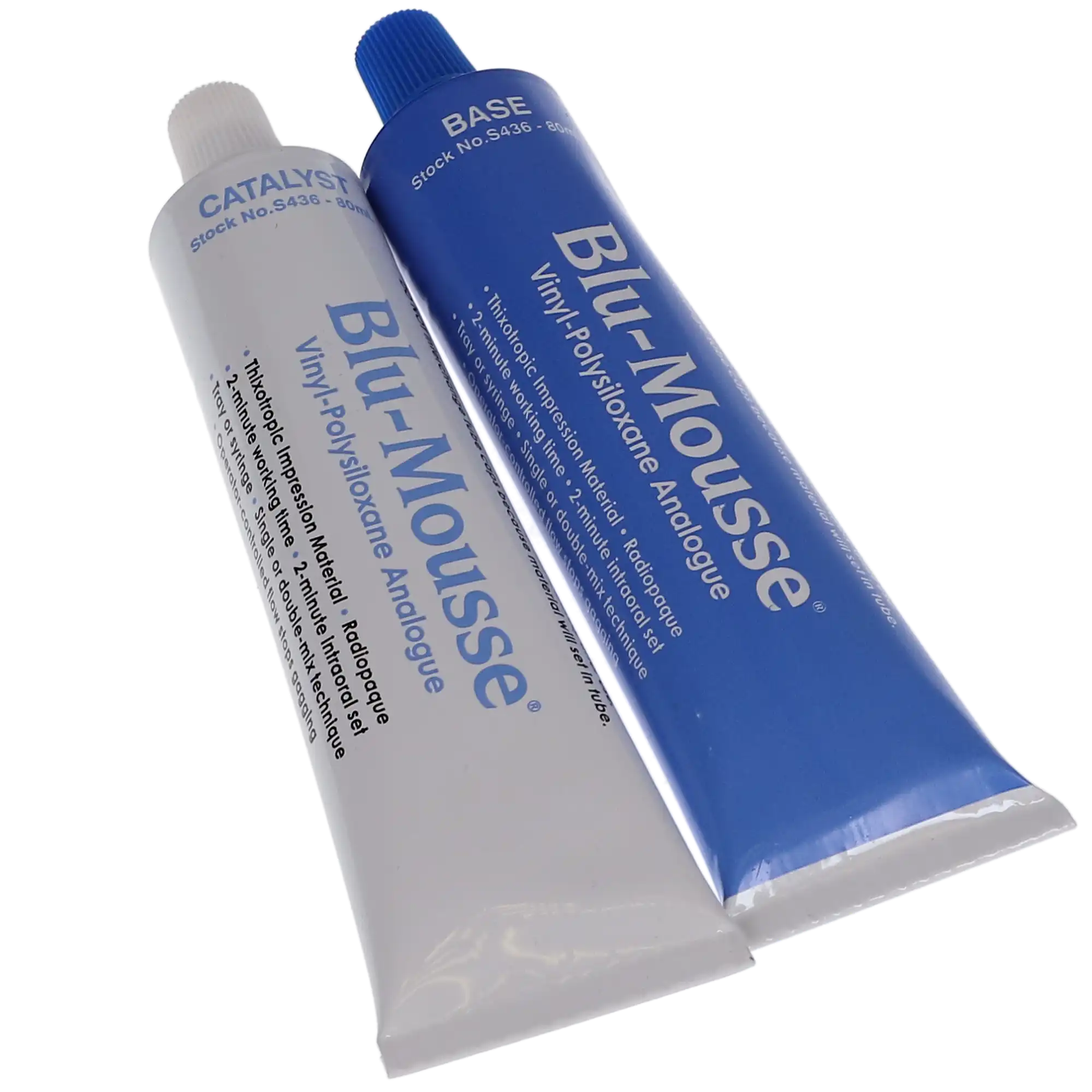 Blu-Mousse Classic VPS Bite Registration Material, 2-Minute Set, 80 mL Base & Catalyst Tubes, 2/Pkg, S436 thumbnail 4