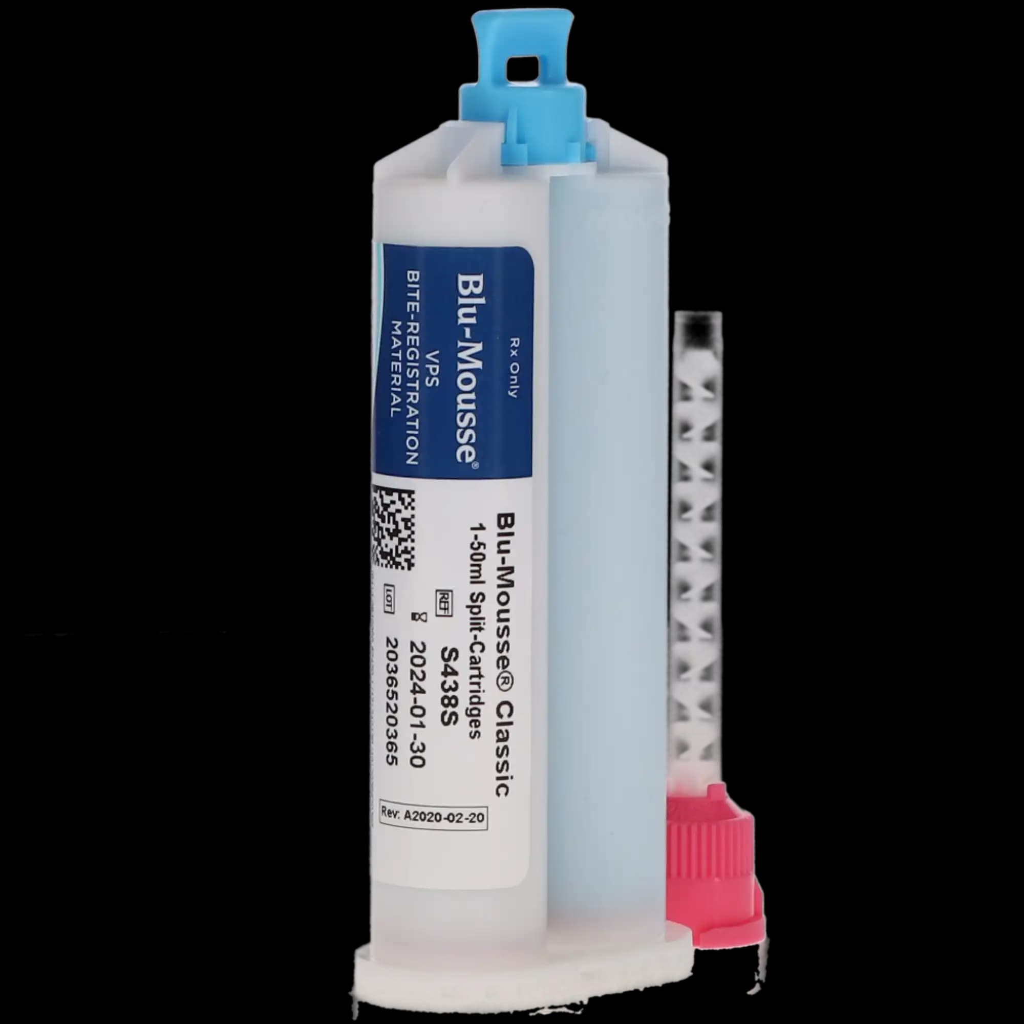 Blu-Mousse Classic VPS Bite Registration Material, Scent-Free, 2-Minute Set, 50 ml Split Cartridges, 2/Pk, S438S thumbnail 2