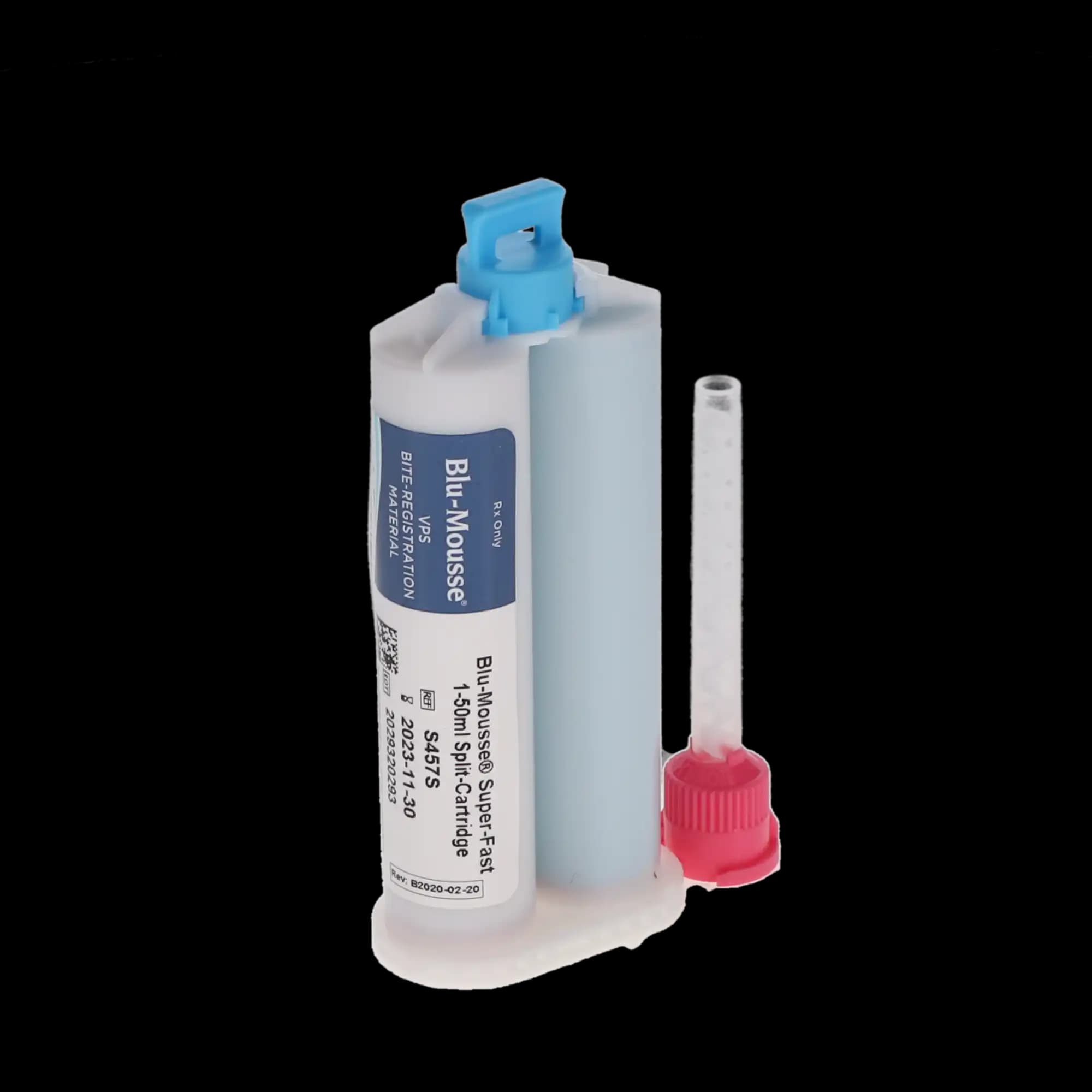 Blu-Mousse VPS Bite Registration Material, Super-Fast 30-Second Set, Scent-Free, 50 ml Split Cartridge, 2/Pk, S457S thumbnail 2