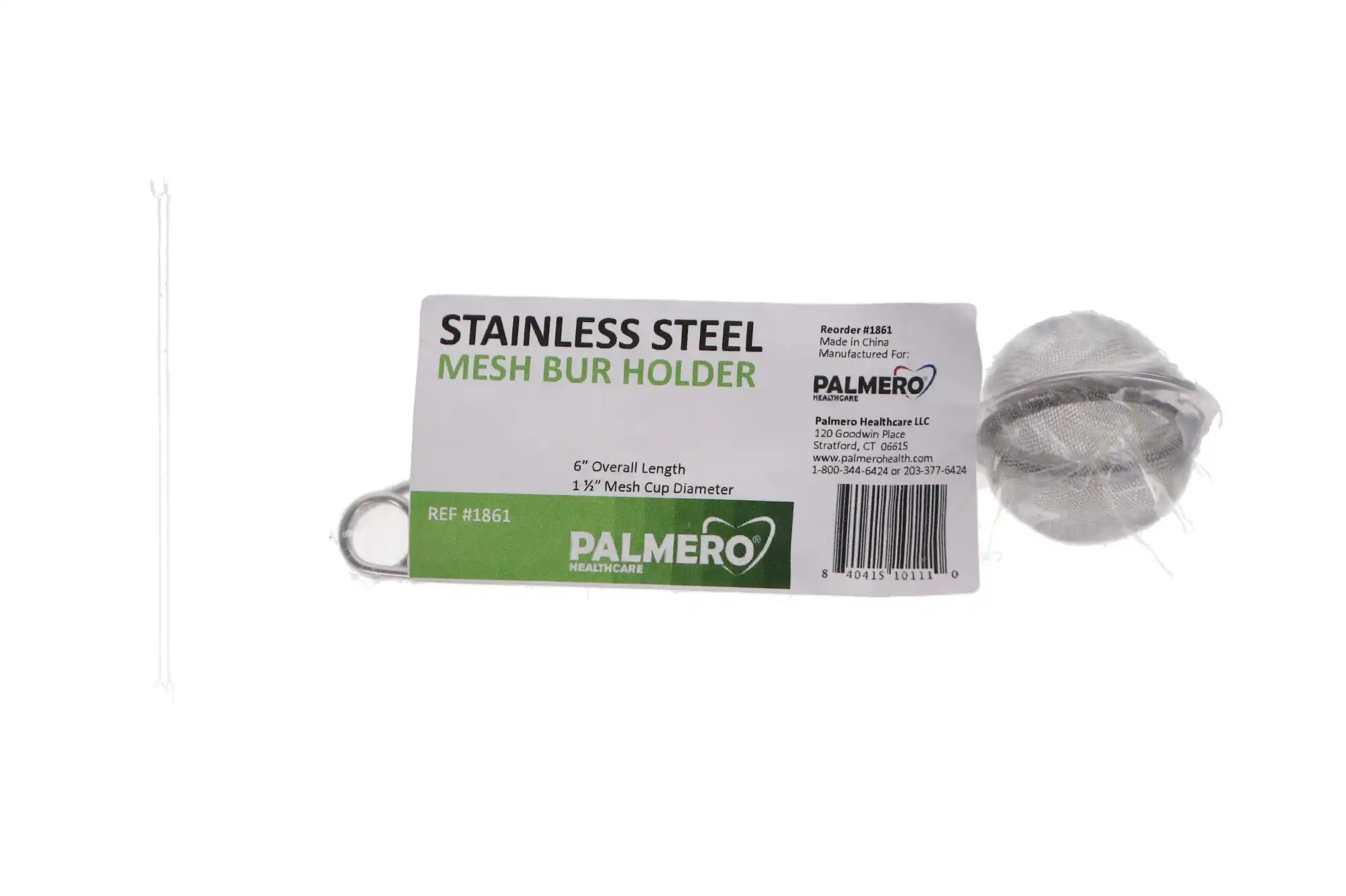 Palmero Mesh Bur Holder, Stainless Steel, 1-1/2" Diameter, 6" Length, 1/Pk, 1861 thumbnail 9