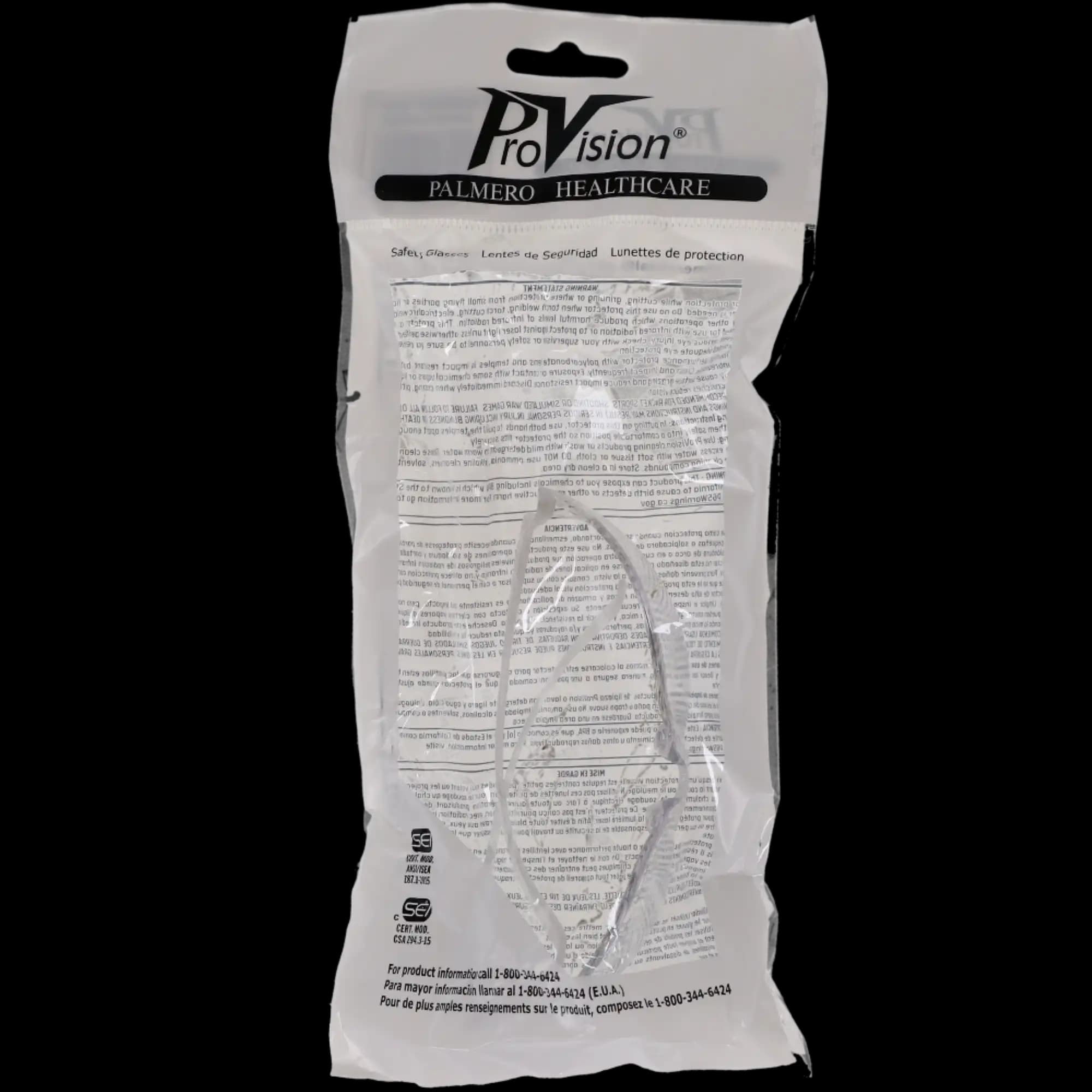 ProVision Econo Wraps Safety Eyewear, Clear Frame/Clear Lens, Full Size, 1/Pk, 3601C thumbnail 10
