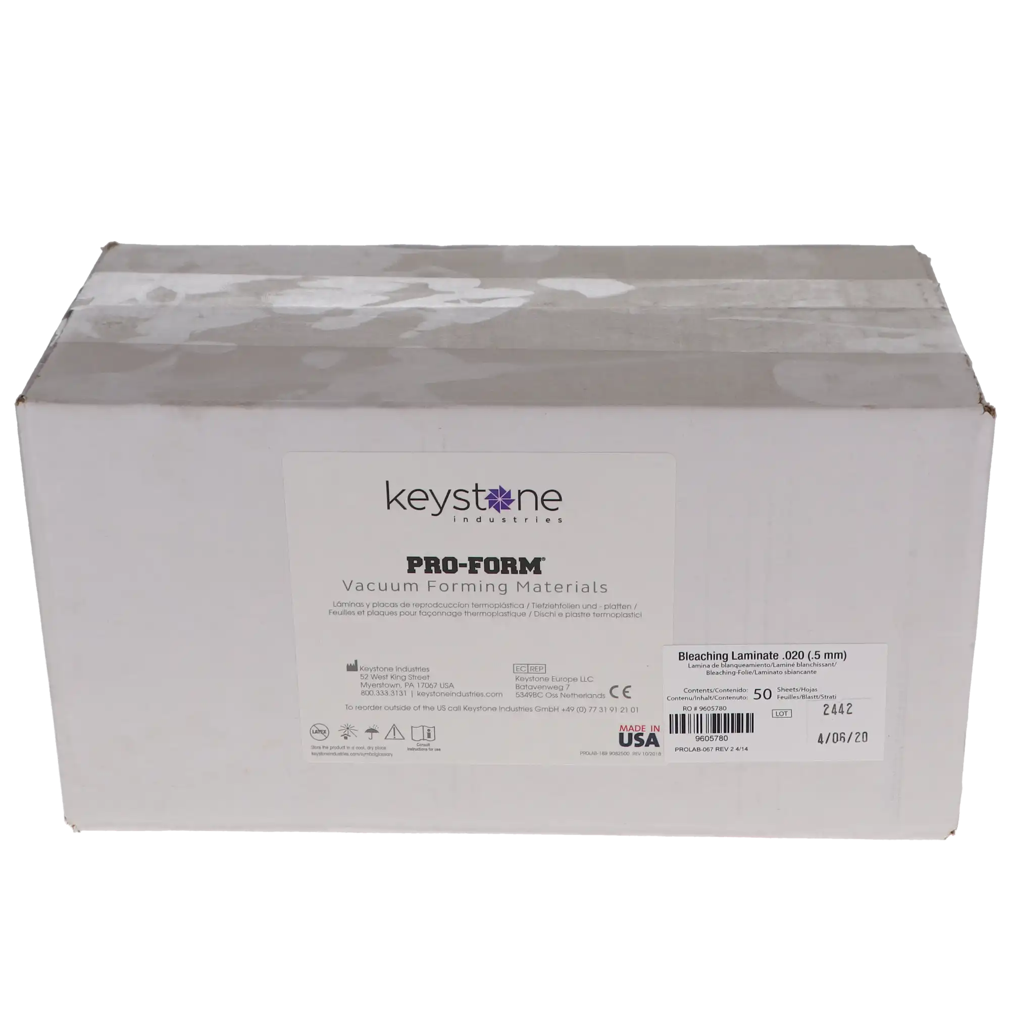 Keystone ProForm Bleaching Laminate Tray Material, .020" (0.5 mm), 5" x 5", Clear, Foam Lined, 50/Pk, 9605780 thumbnail 8