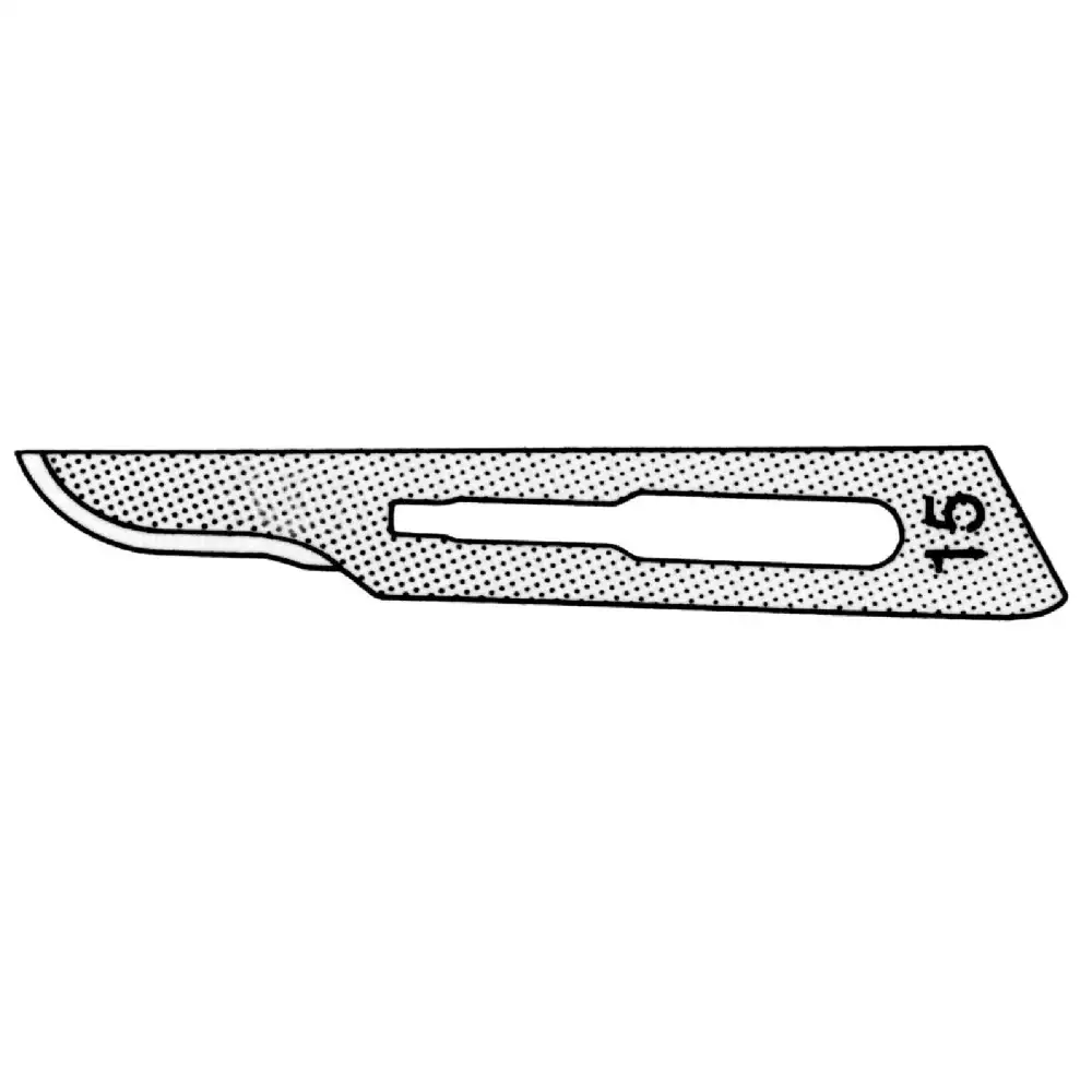 Miltex #15C Sterile Stainless Steel Surgical Blades, Angled, Individually Wrapped, 100/Box, 4-315C thumbnail 7