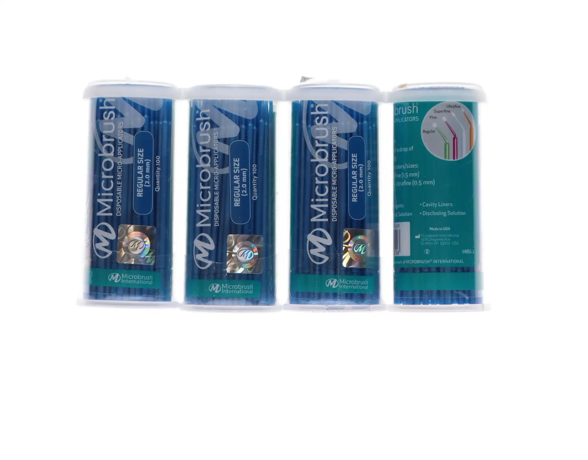 Microbrush Tube Series Applicators, Regular, Blue, 2mm, 400/Pk, MRB400 thumbnail 7