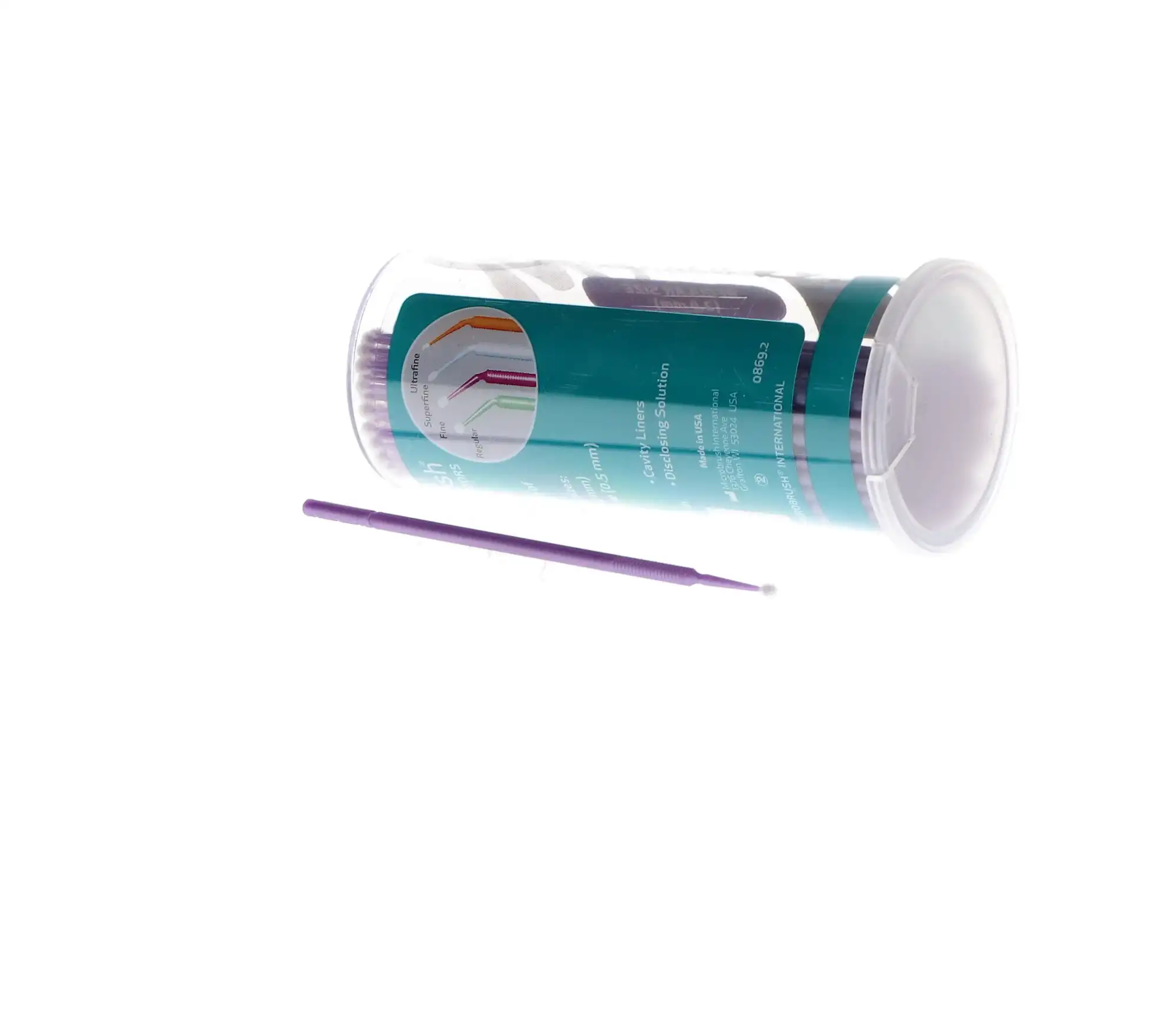 Microbrush Tube Series Applicators, Regular, Purple, 2mm, 400/Pk, MRP400 thumbnail 2