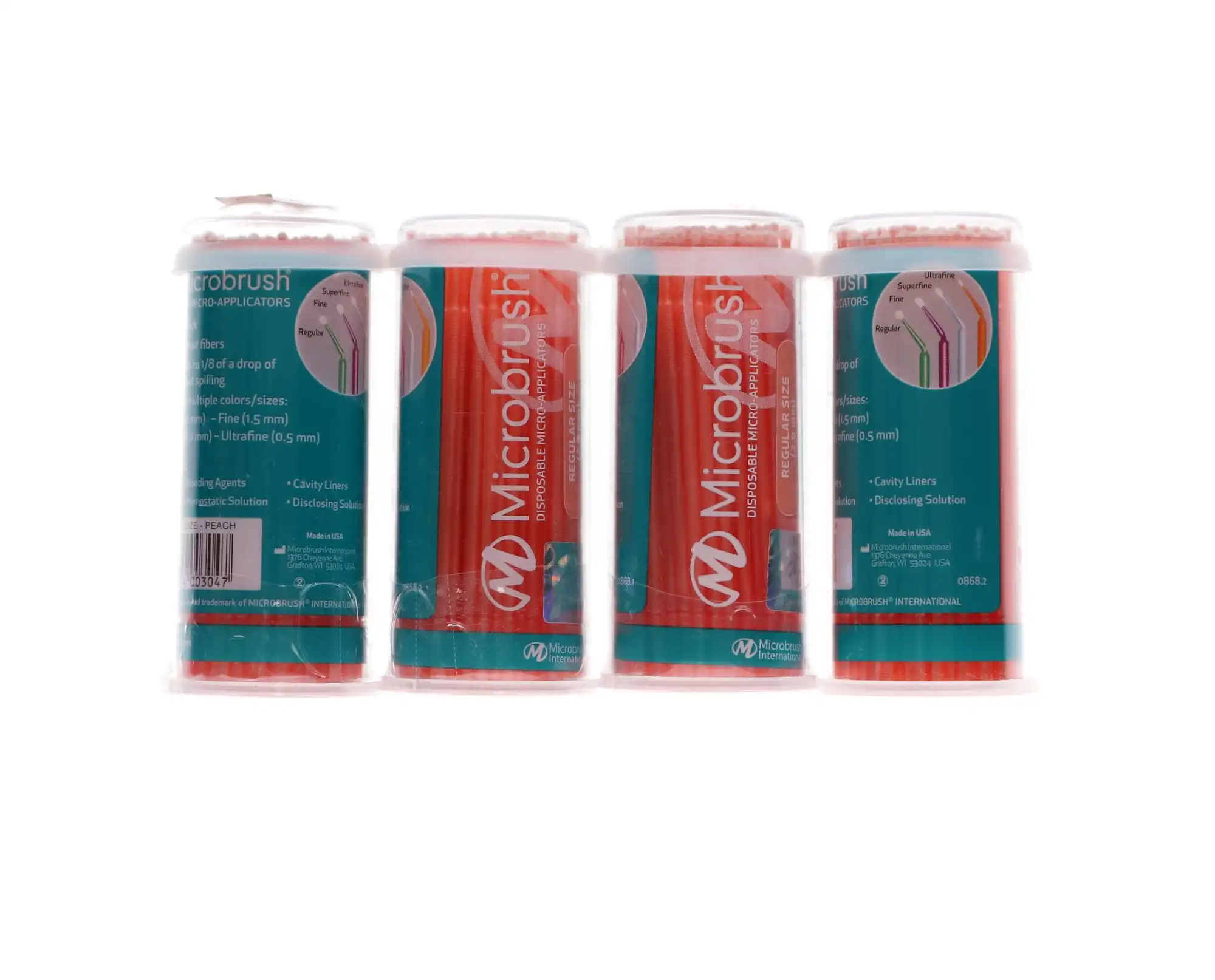 Microbrush Tube Series Disposable Applicators, Regular 2.0 mm, Peach, 400/Pk, MRS400 thumbnail 4