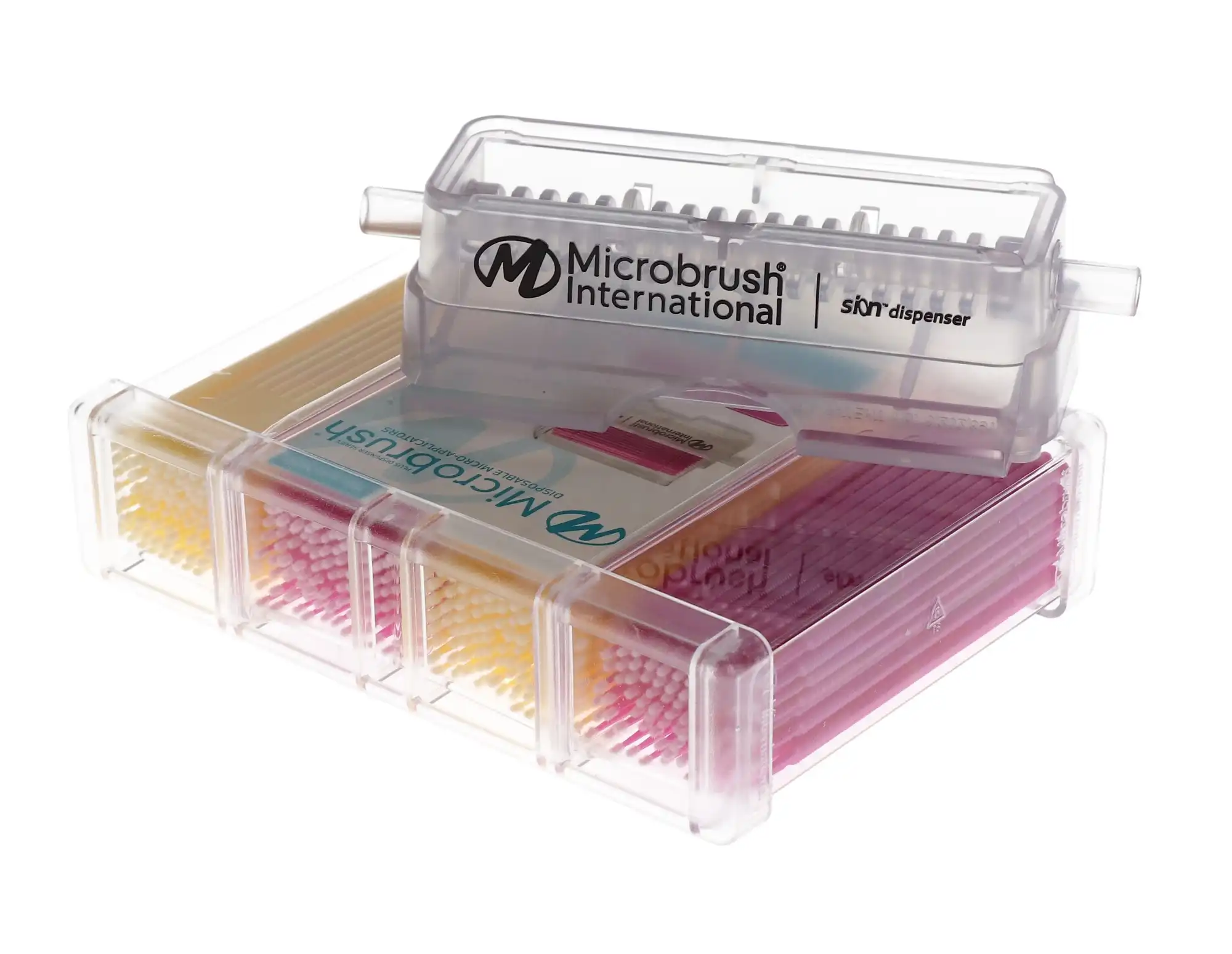 Microbrush Plus Dispenser Kit, Fine (1.5 mm), Assorted Pink/Yellow, 400 Applicators (4 x 100) with Dispenser, PF400-KIT thumbnail 11