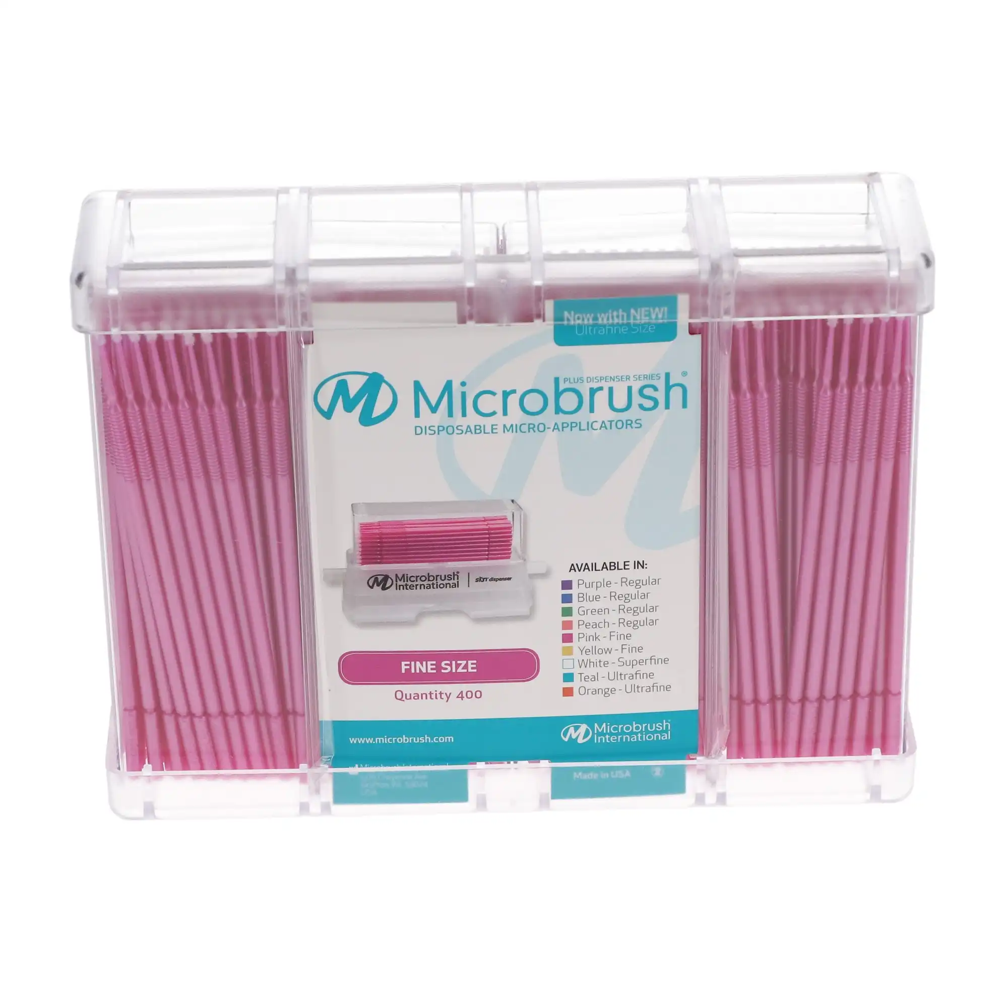 Microbrush Plus Micro-Applicator Dispenser Refills, Fine, Pink, 400/Pk, PF400PI thumbnail 10