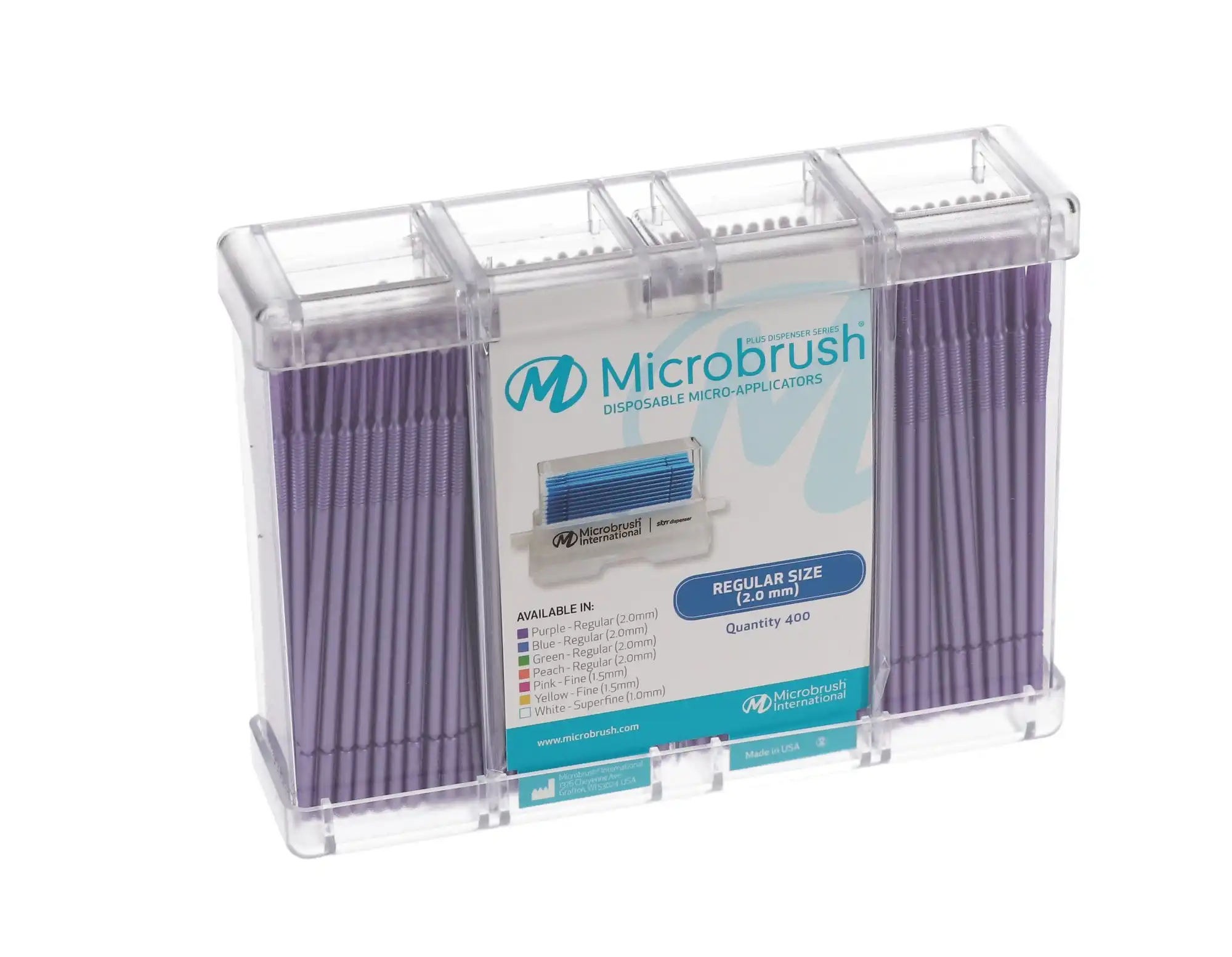 Microbrush Plus Micro-Applicator Dispenser Refills, Regular Tip (2 mm), Purple, 400/Pk, PR400PU thumbnail 10