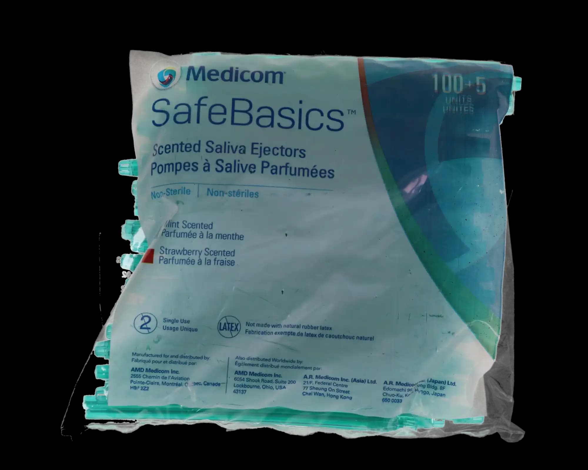 SafeBasics Flexible Saliva Ejectors, 6", Latex-Free, Green/Green Tip, Mint Scented, 105/Pk, 713 thumbnail 8