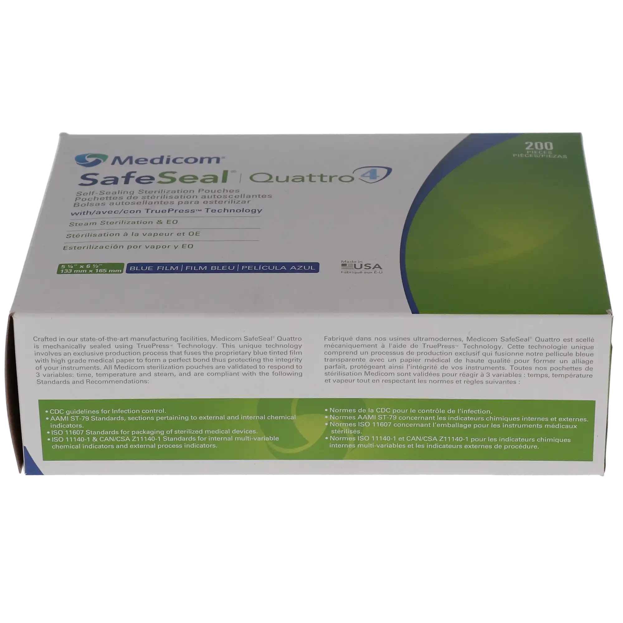 Medicom SafeSeal Quattro Self-Sealing Sterilization Pouches, 5.25" x 6.5", 200/Box, 88020-4 thumbnail 11