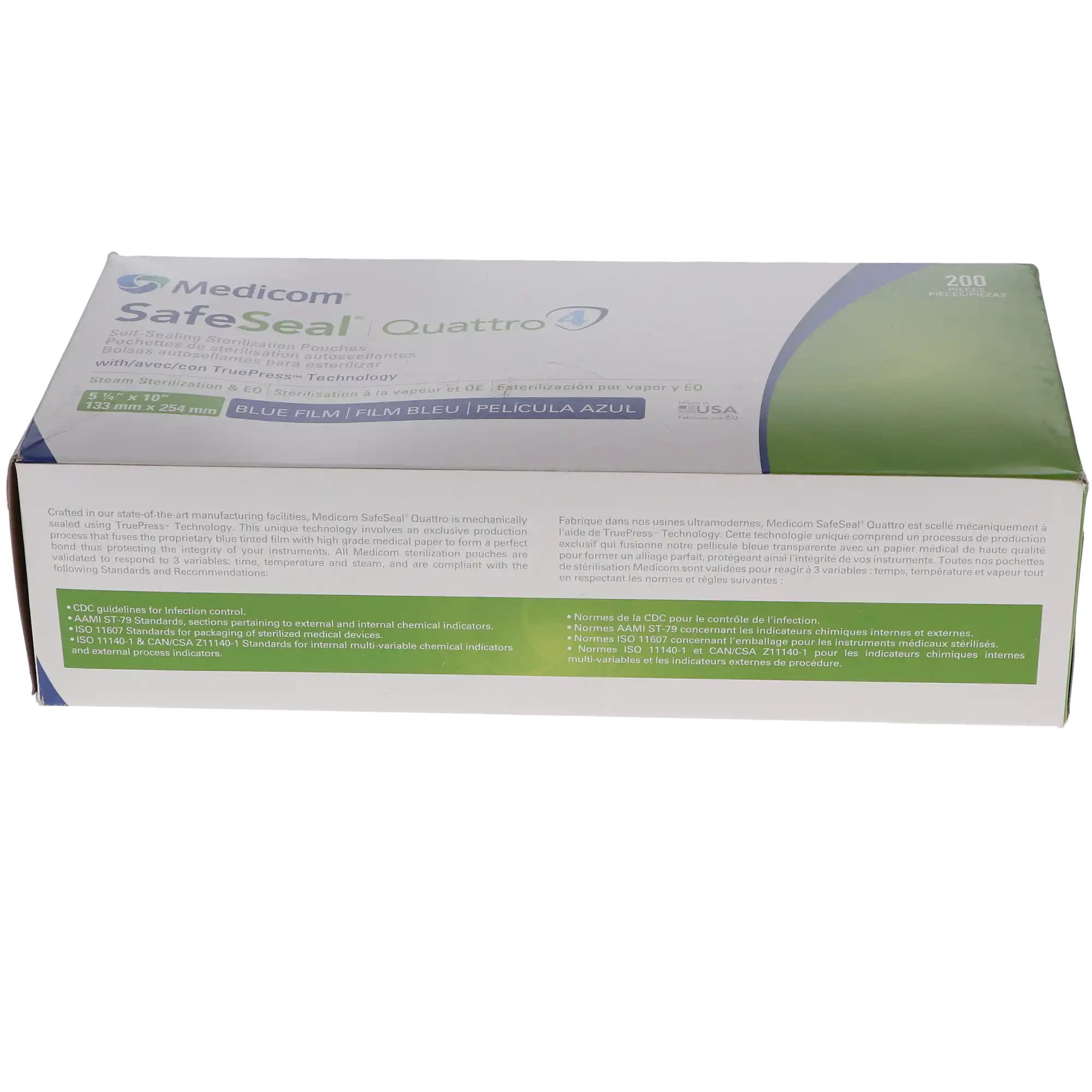 SafeSeal Quattro Self-Sealing Sterilization Pouches, 5.25" x 10", 200/Box, 88025-4 thumbnail 11