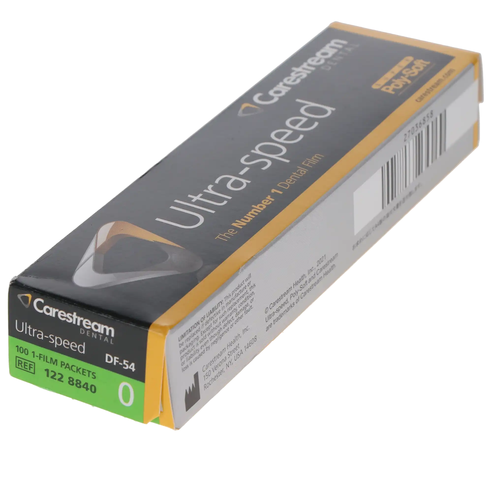 Carestream Ultra-Speed DF-54 Intraoral Dental X-Ray Film, Size 0 (Child), Single Film, Super Poly-Soft Packets, D-Speed, 100/Box, 1228840 thumbnail 6