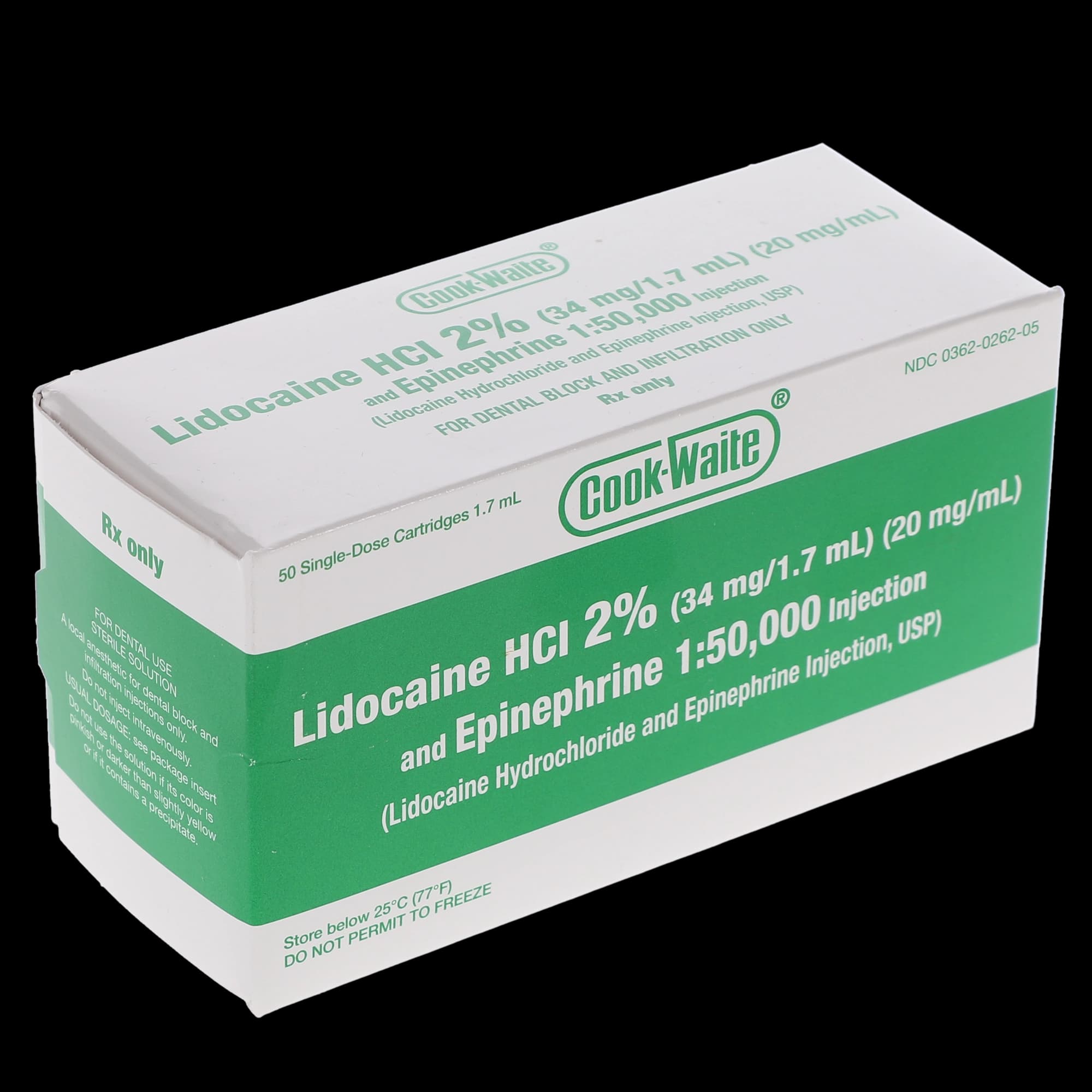 Cook-Waite Lidocaine HCl 2% with Epinephrine 1:50,000, 1.7 mL Cartridges, 50/Bx, SEP-99169 thumbnail 5