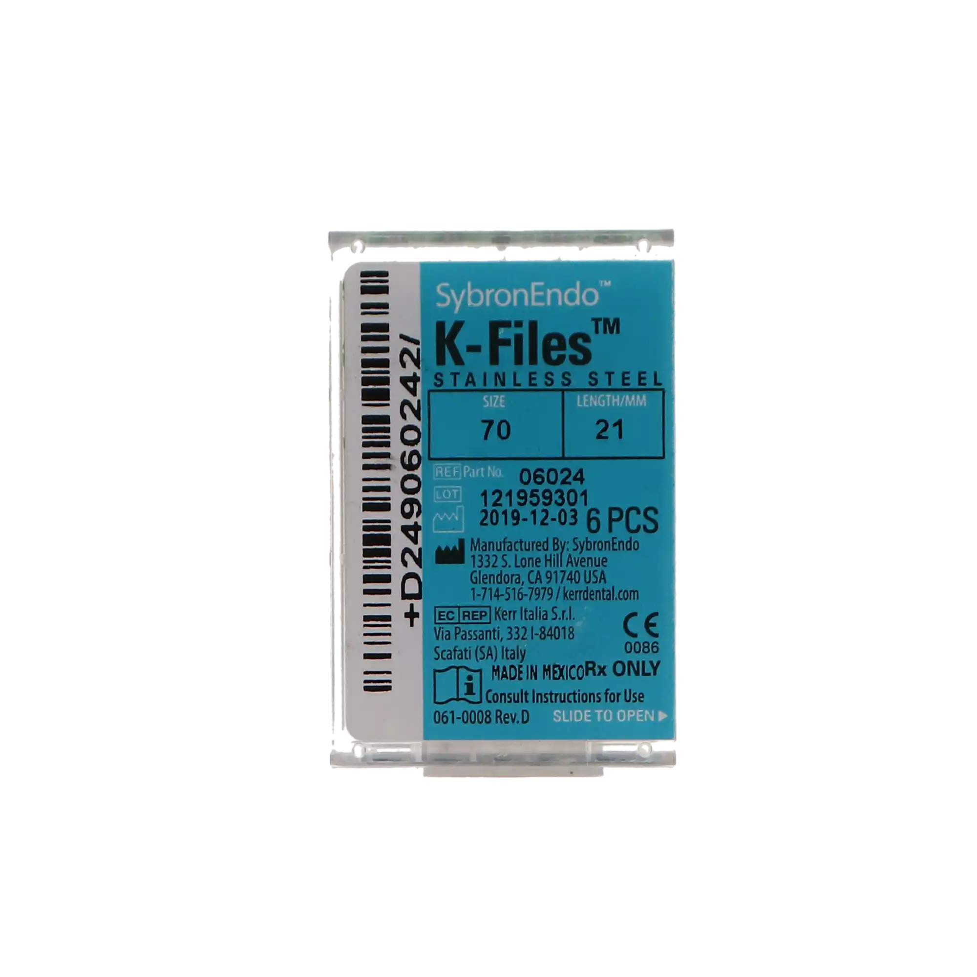 Kerr SybronEndo K-Files, Stainless Steel, 21mm, #70, Green, 6/Pk, 06024 thumbnail 6
