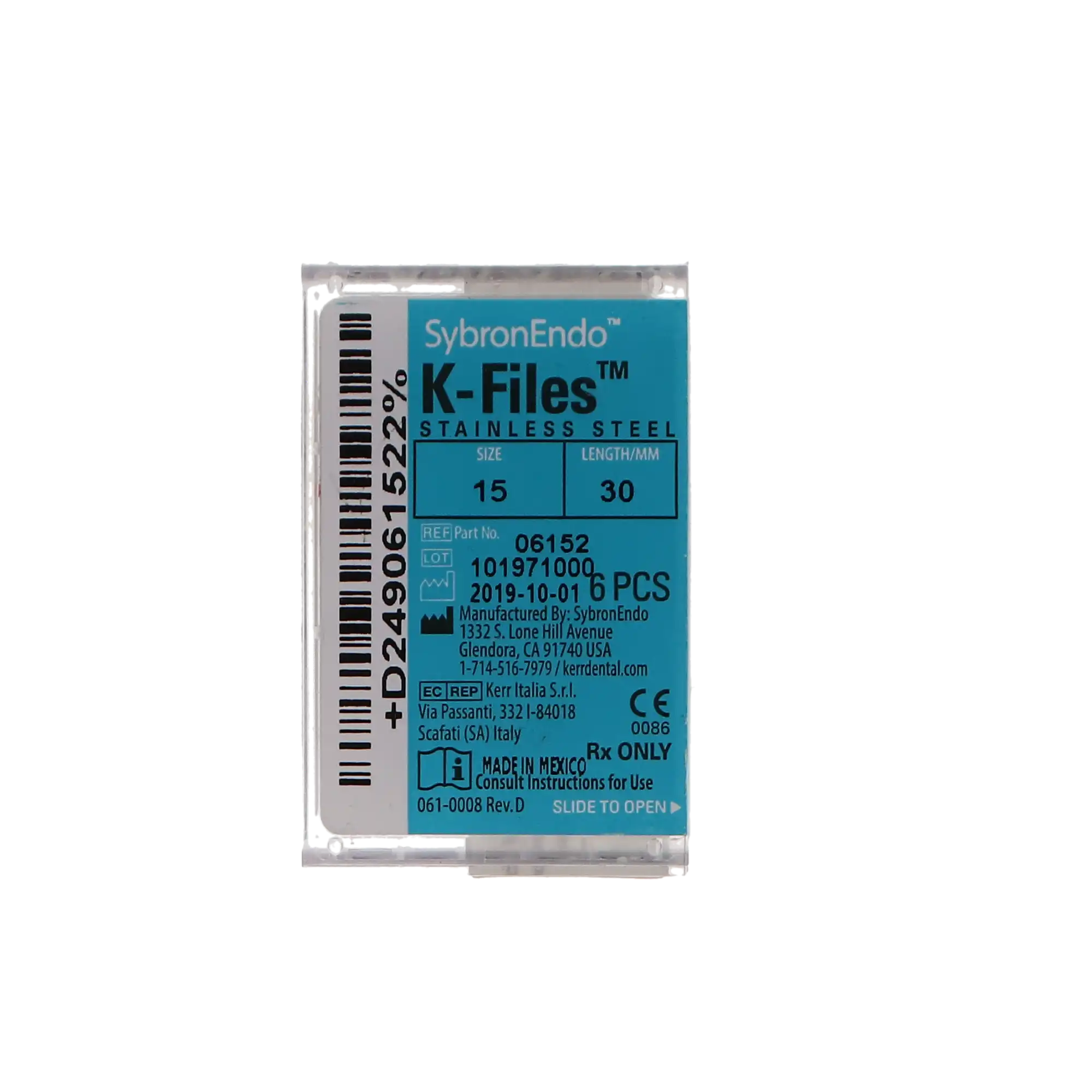 Kerr K-Files, Stainless Steel, 30 mm, #15, White, 6/Pk, 06152 thumbnail 10
