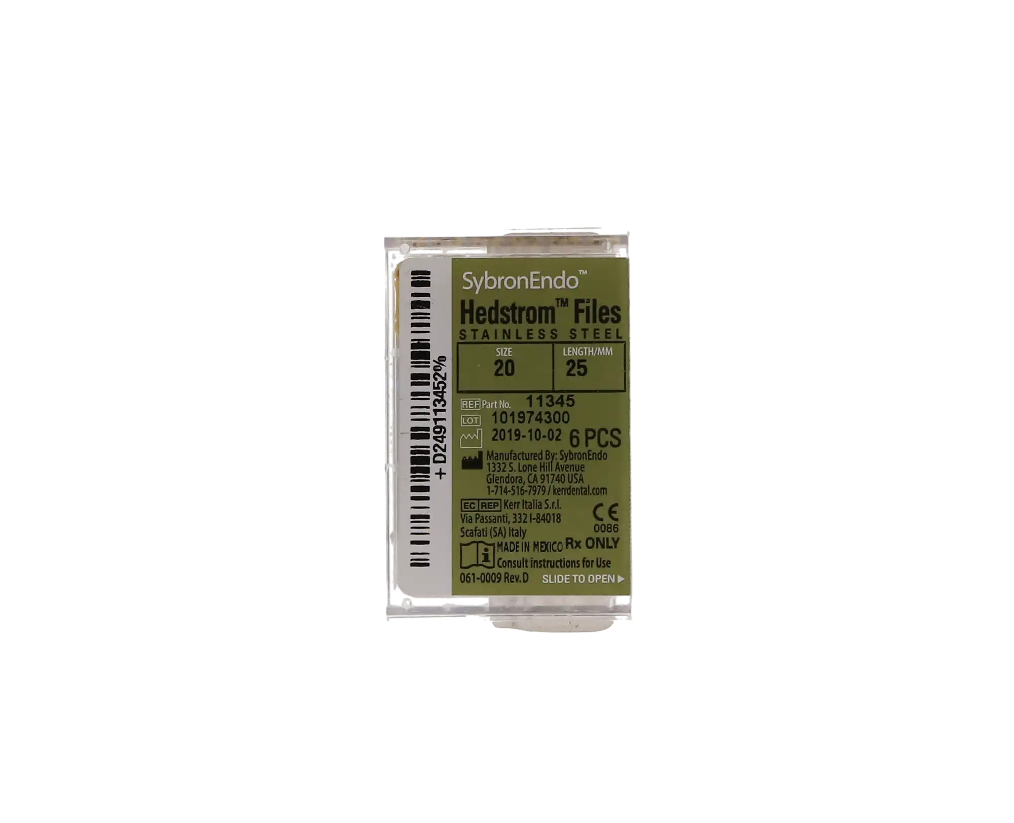 Sybron Endo Hedstrom Files, Stainless Steel, 25 mm, Size #20, Yellow, 6/Pk, 11345 thumbnail 10