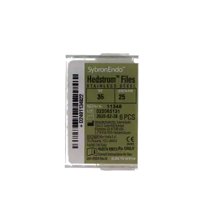 Sybron Endo Hedstrom Files, Stainless Steel, 25 mm, Size #35, Green, 6/Pk, 11348 thumbnail 10
