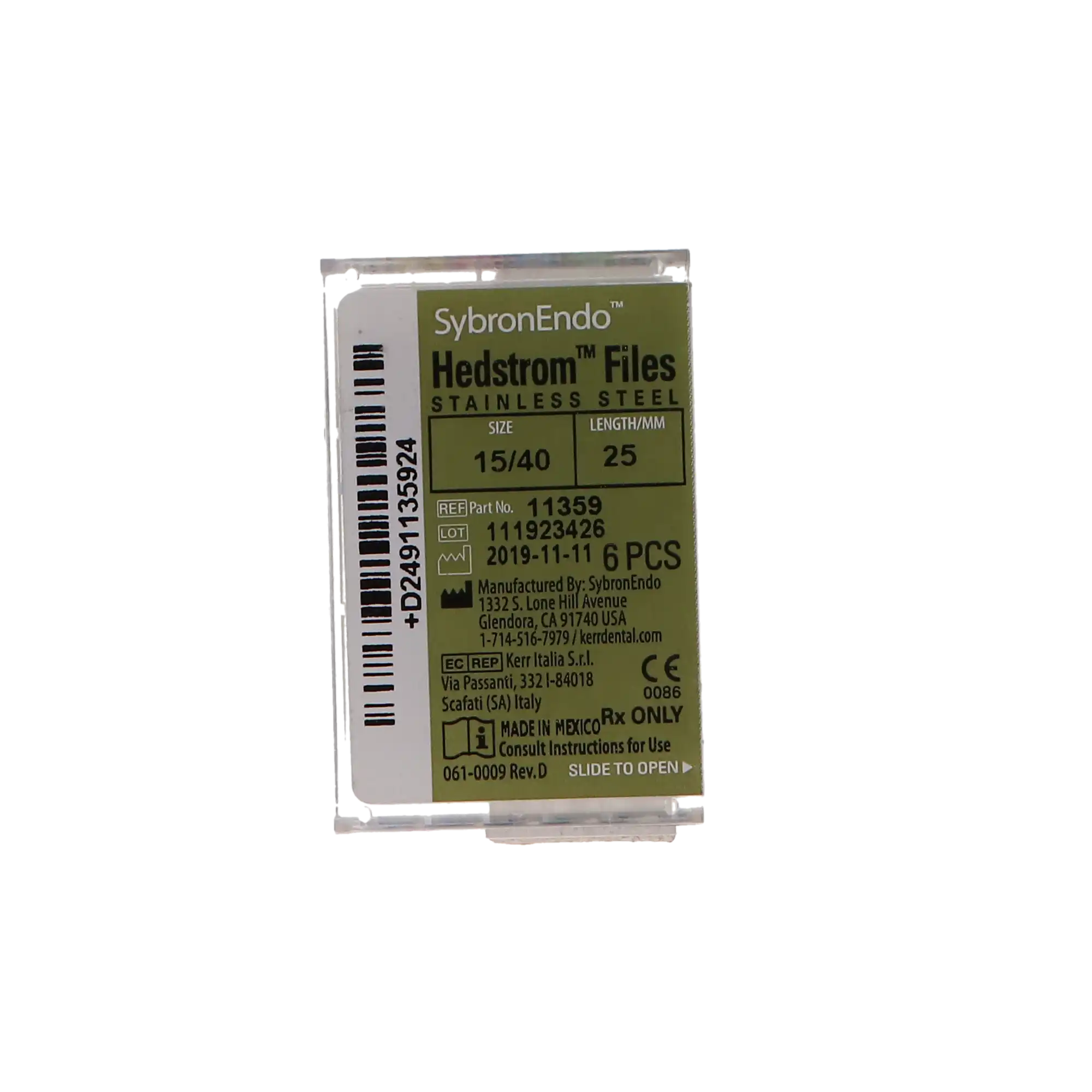 Sybron Endo Hedstrom Files, Stainless Steel, 25 mm, #15-40 Assorted, 6/Pk, 11359 thumbnail 6