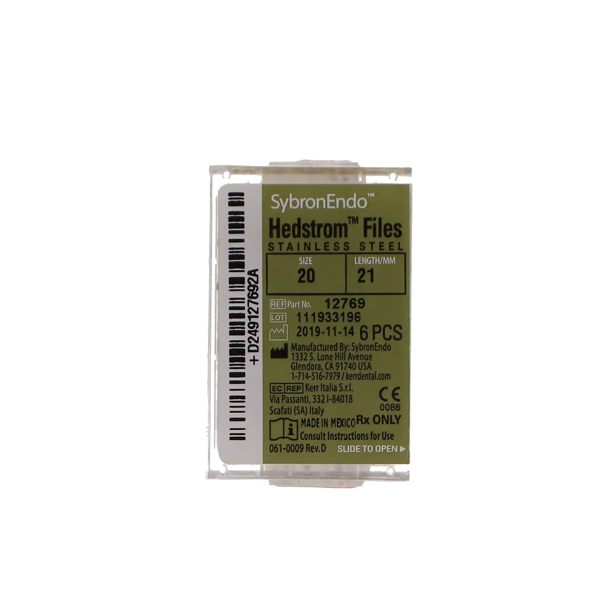 Sybron Endo Hedstrom Files, Stainless Steel, 21 mm, #20, Yellow, 6/Pk, 12769 thumbnail 6