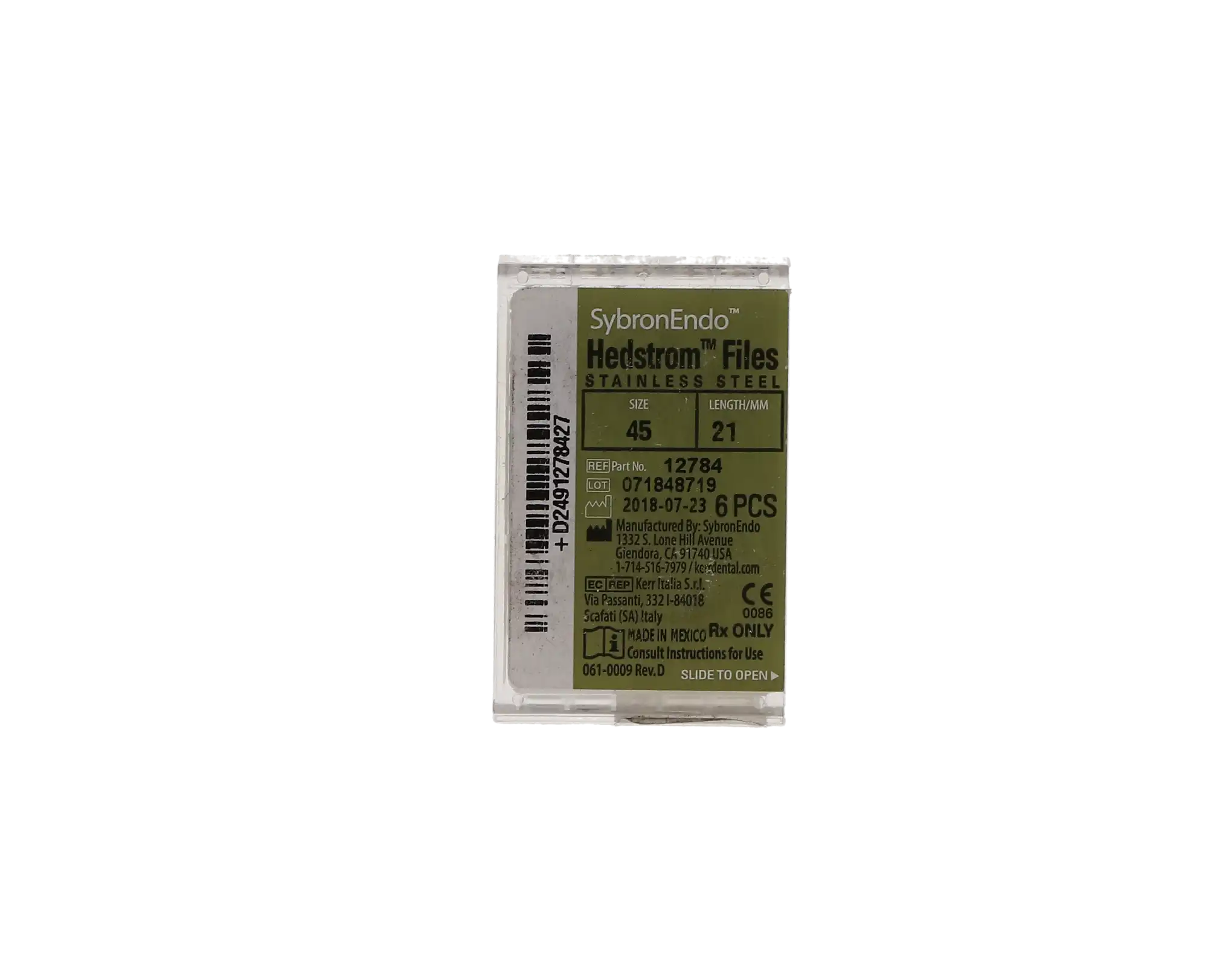 Kerr SybronEndo Hedstrom Files, Stainless Steel, 21 mm, Size #45, White, 6/Pk, 12784 thumbnail 6
