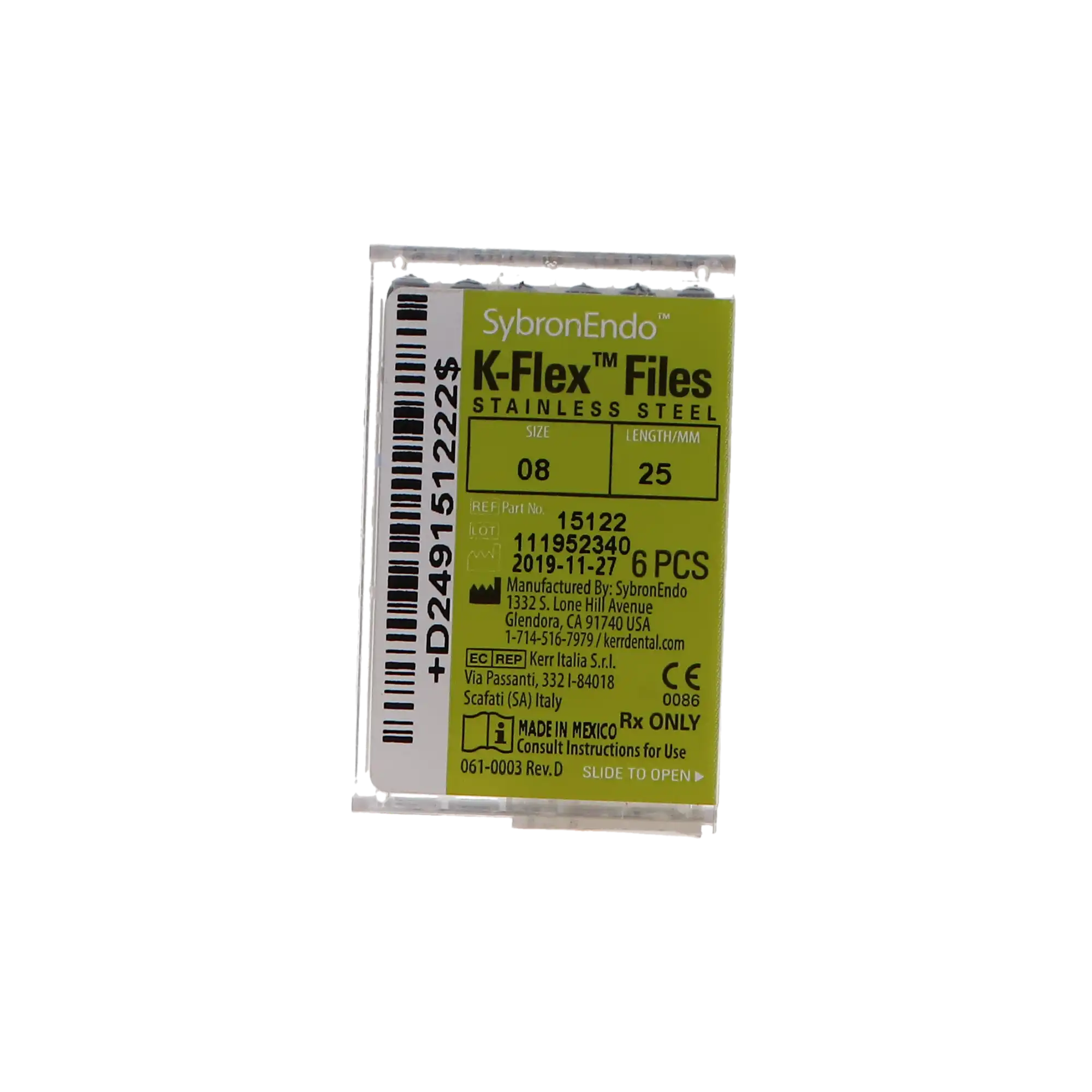 Kerr K-Flex Stainless Steel Hand Files, 25 mm, #08, Gray, 6/Pk, 15122 thumbnail 10