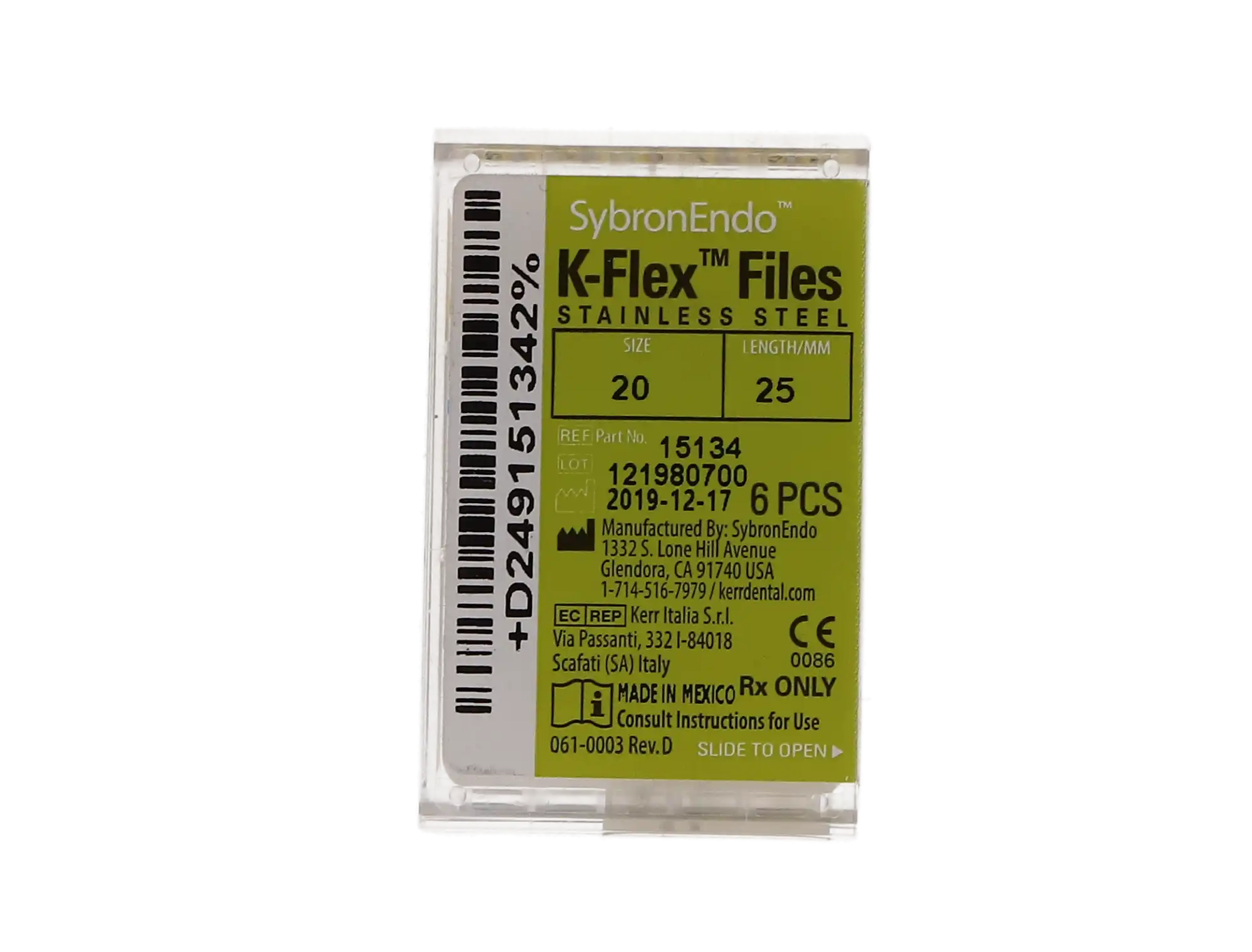 Kerr K-Flex Stainless Steel Hand Files, 25 mm, #20, Yellow, 6/Pk, 15134 thumbnail 11
