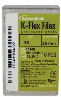 Kerr K-Flex Endodontic Files, Stainless Steel, Size #35, 25mm, Green, 6/Pack, 15146 thumbnail 7