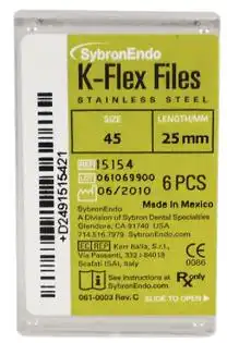 Kerr K-Flex Stainless Steel Hand Files, 25 mm, #45, White, 6/Pack, 15154 thumbnail 8