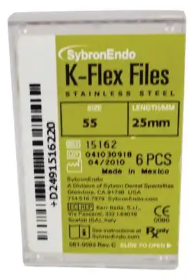 Kerr K-Flex Endodontic Files, #55, 25mm, Red, Stainless Steel, 6/Pack, 15162 thumbnail 8